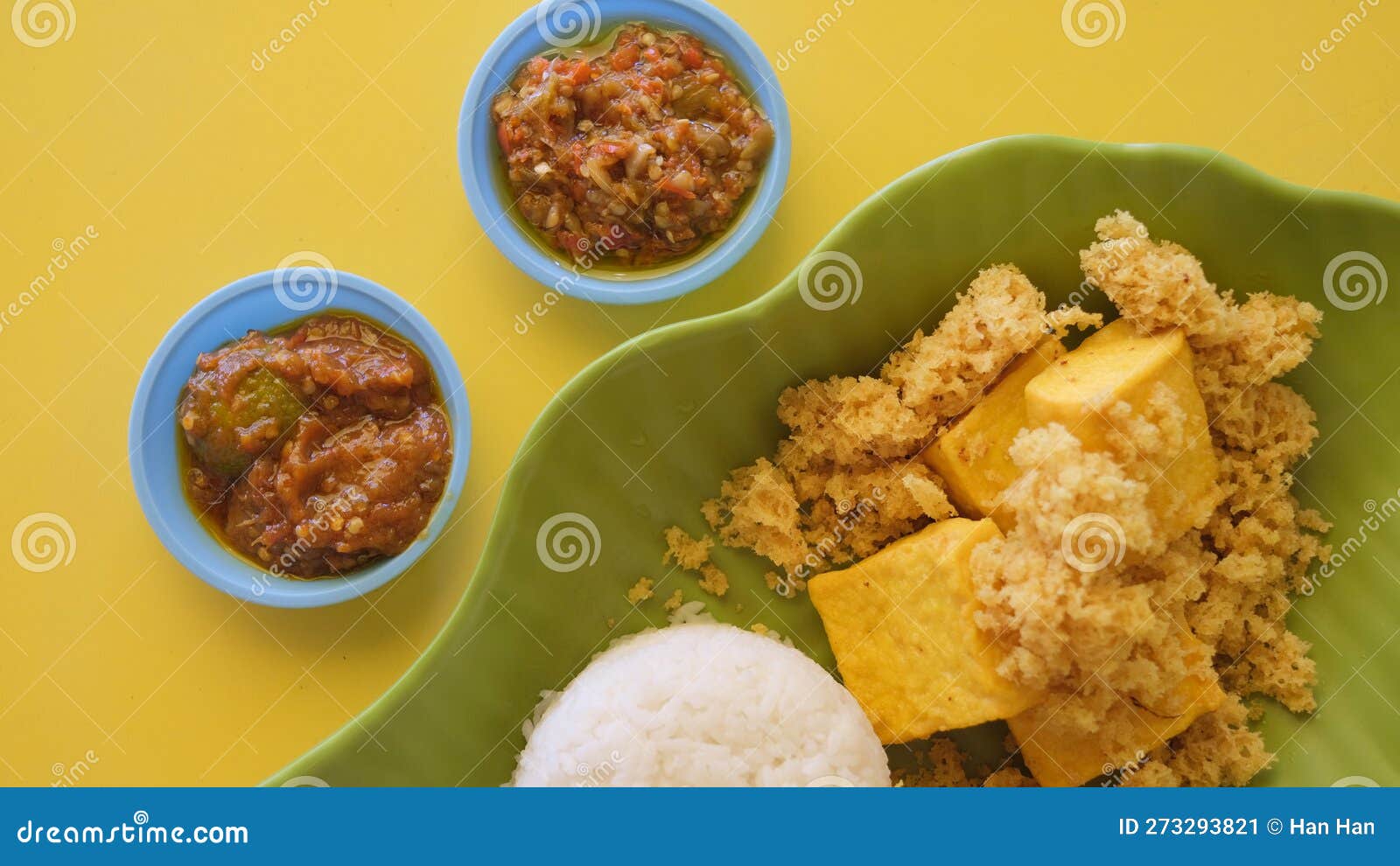 Crispy Fried Tofu with White Rice Stock Image - Image of closeup, asia