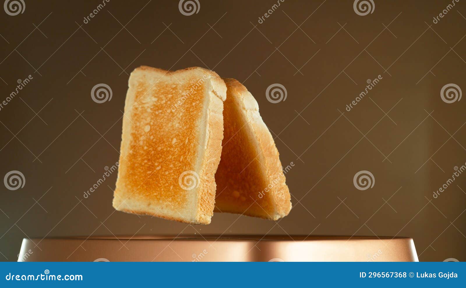 Crispy Golden Toasts Jumping Out of Toaster Stock Photo Image of