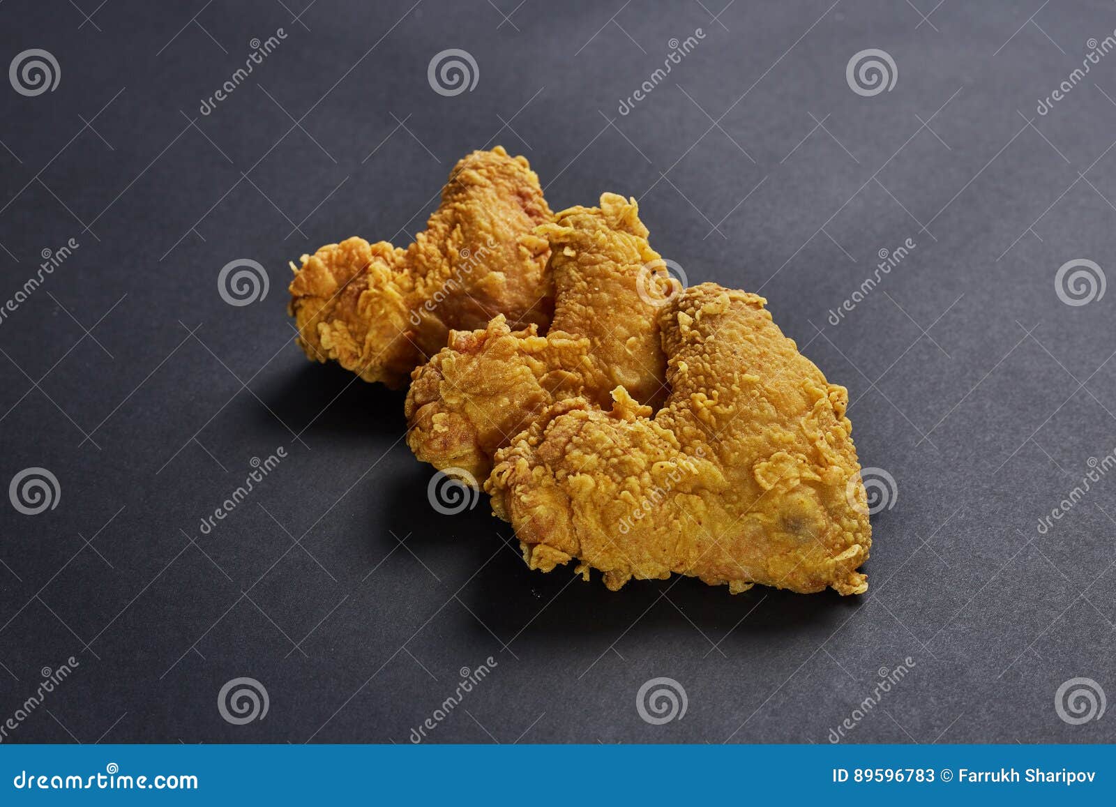 Crispy Kentucky Fried Chicken in Black Background Stock Image - Image