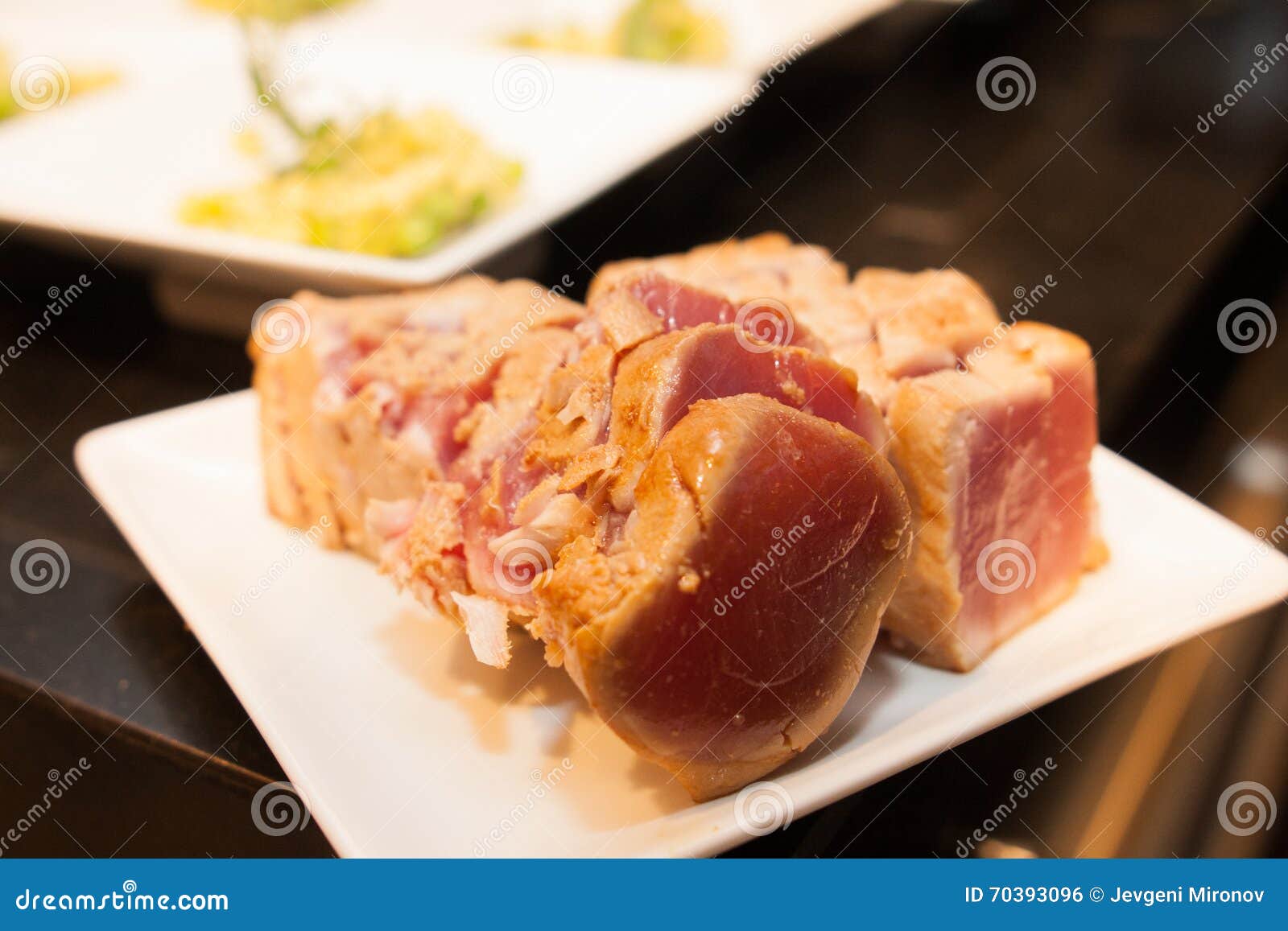 Crispy Medium Rare Grilled Tuna Meat Stock Photo Image of crispy
