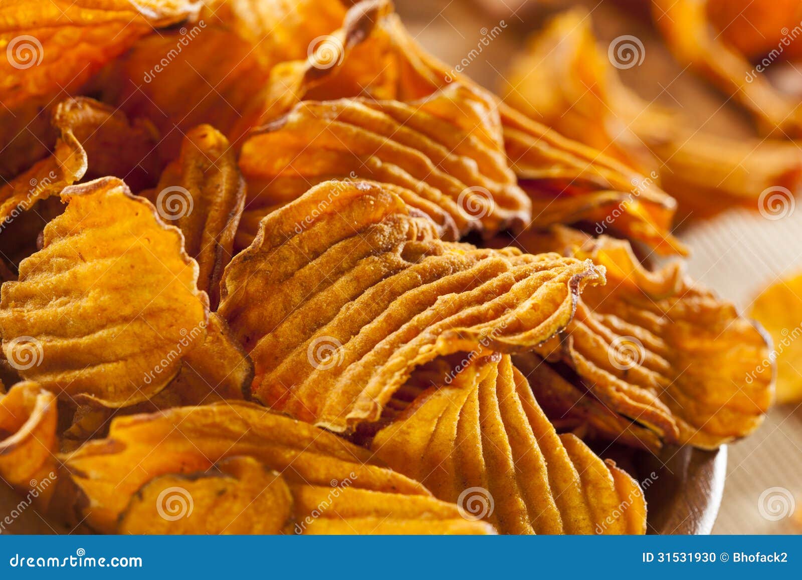 Crispy Orange Sweet Potato Chips Stock Photography