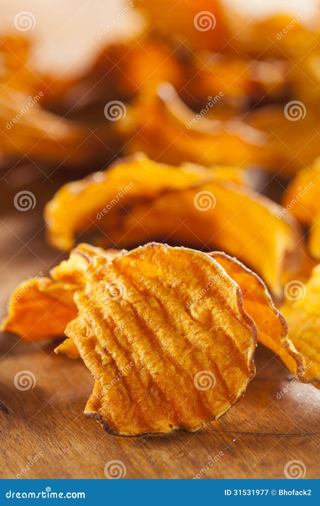 Crispy Orange Sweet Potato Chips Stock Image Image of fattening