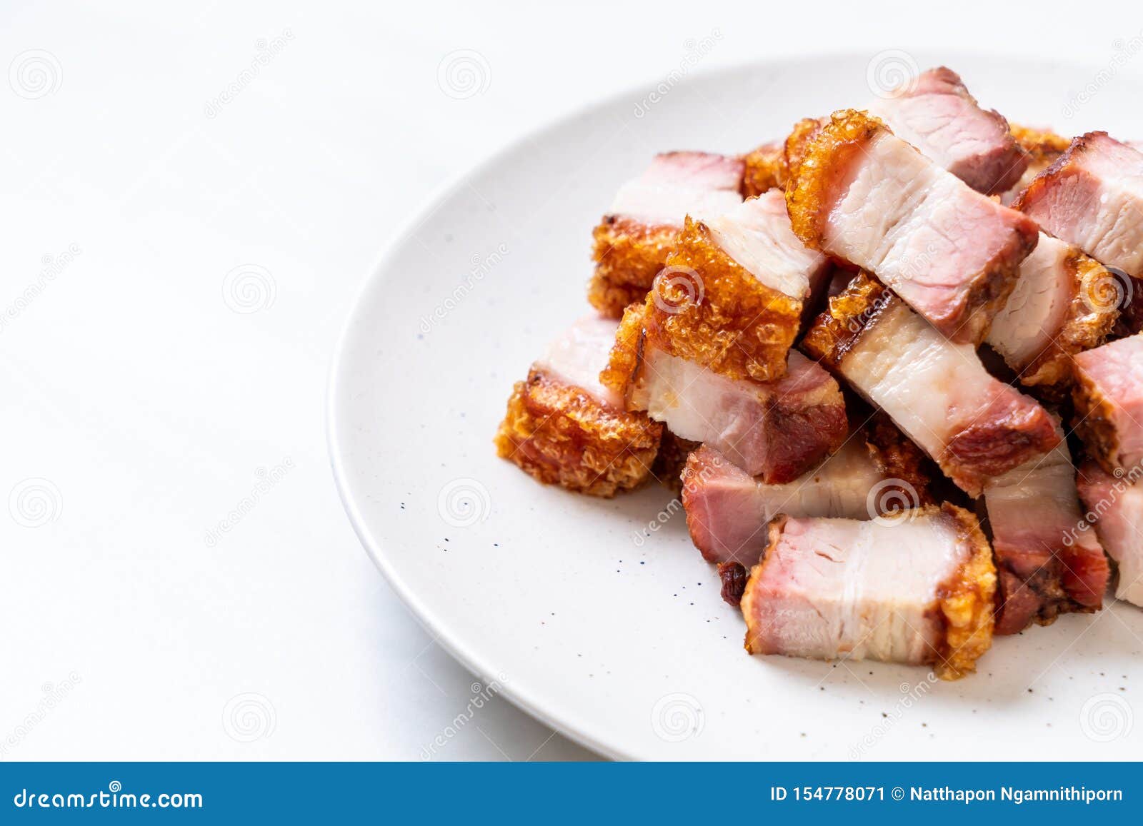 Crispy pork belly stock image. Image of china, plate 154778071