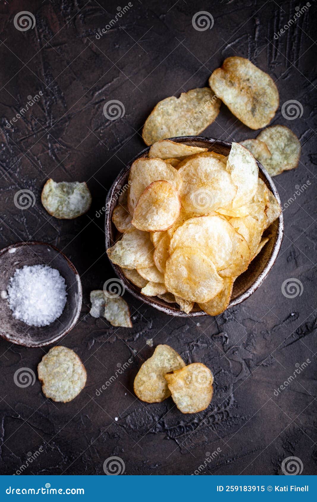 Crispy potato chips stock image. Image of organic, chips 259183915