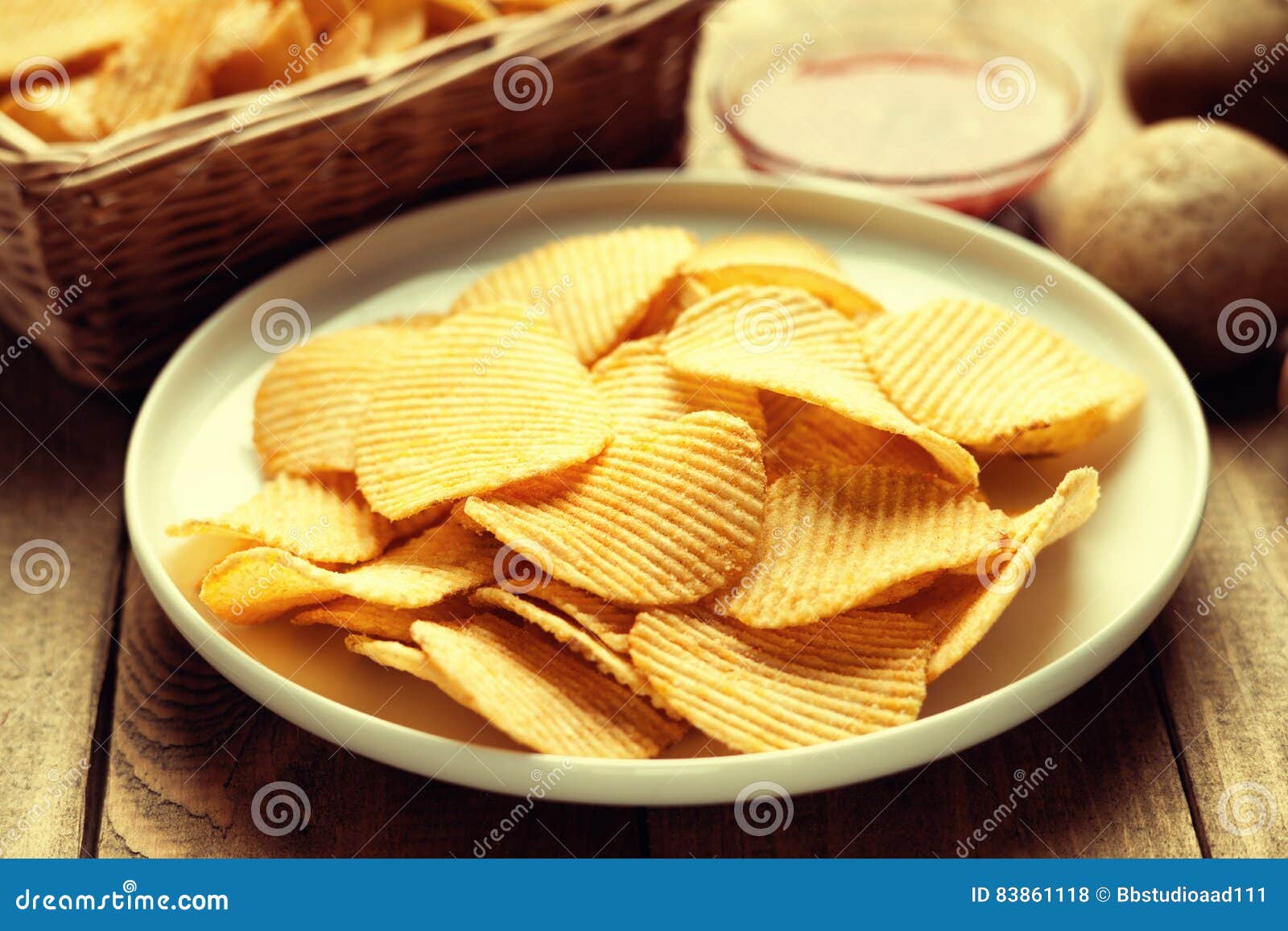 Crispy potato chips stock photo. Image of heap, snack 83861118