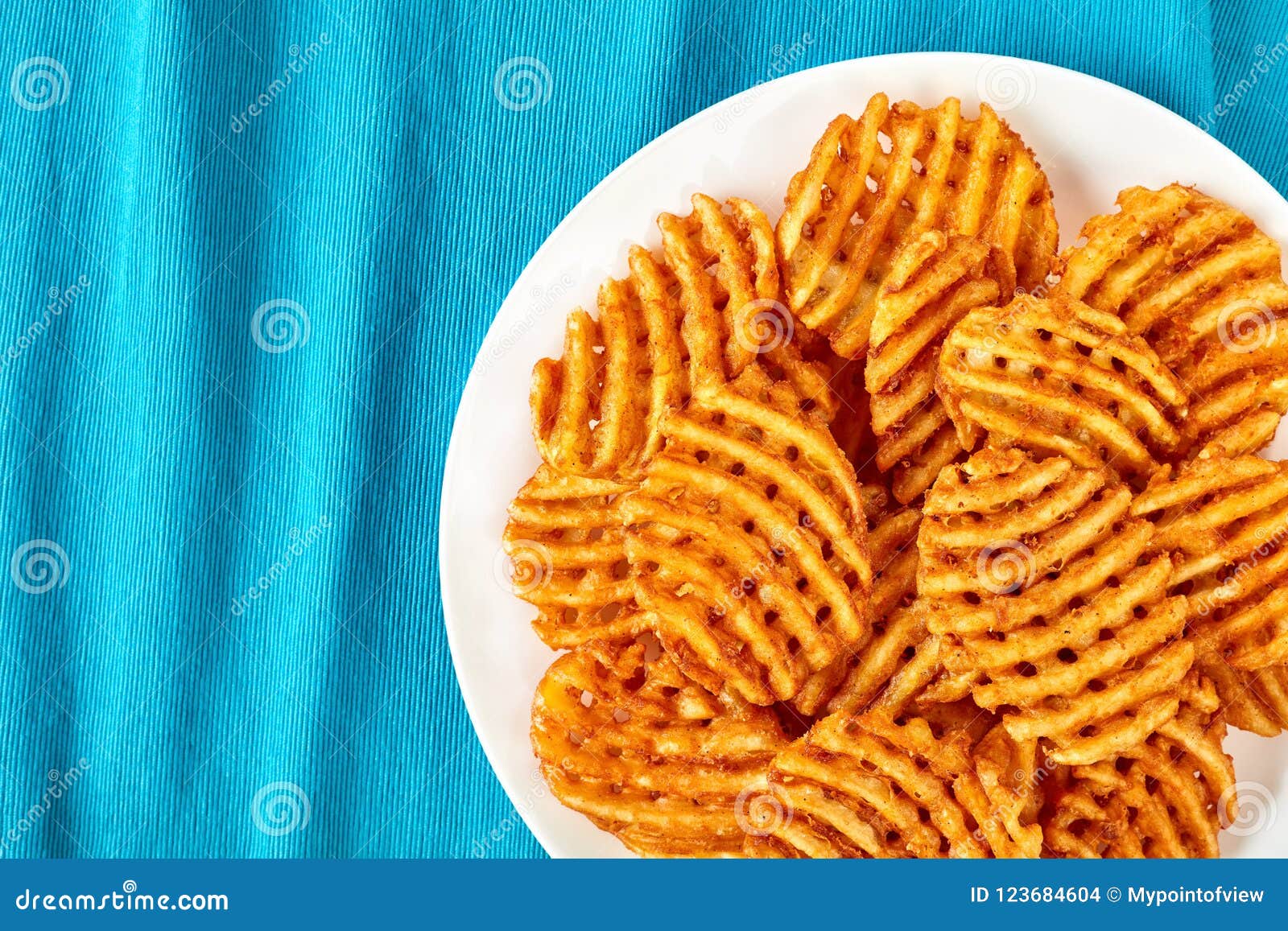 Crispy Potato Waffles Fries On A Plate Stock Photo Image Of Fried Potato 123684604