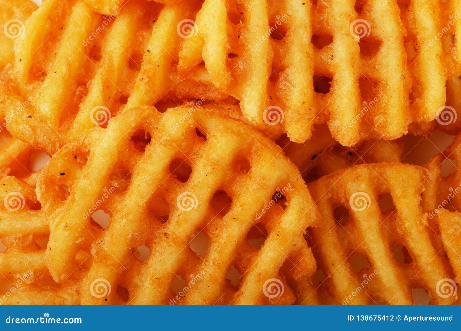 Crispy Potato Waffles Fries Wavy Crinkle Cut Criss Cross Cries Stock Photo Image Of Dish Junk 138675412