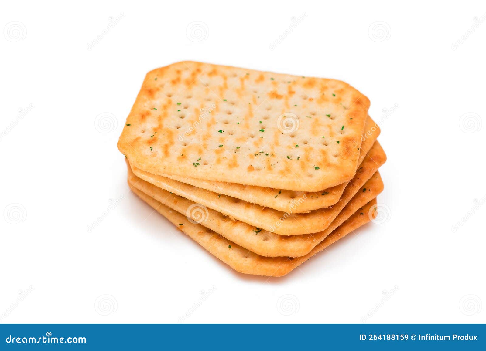 Crispy Salted Crackers with Greens Stock Image Image of isolation