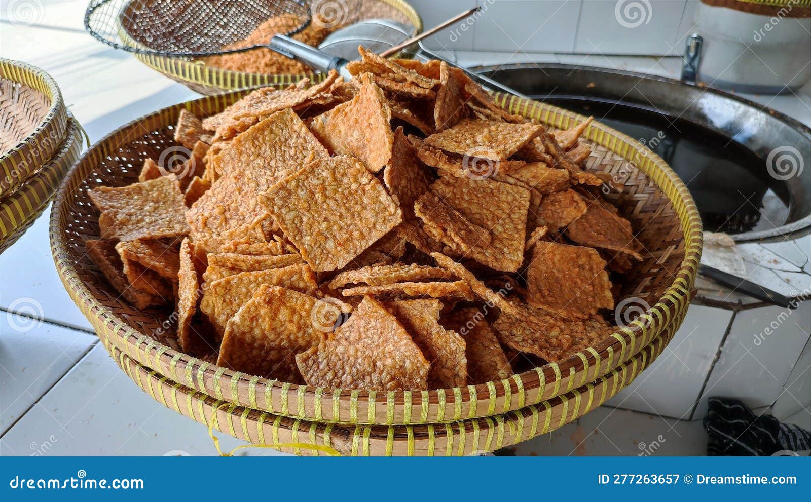 Crispy Tempeh Chips Sweet and Spicy Taste Stock Image Image of