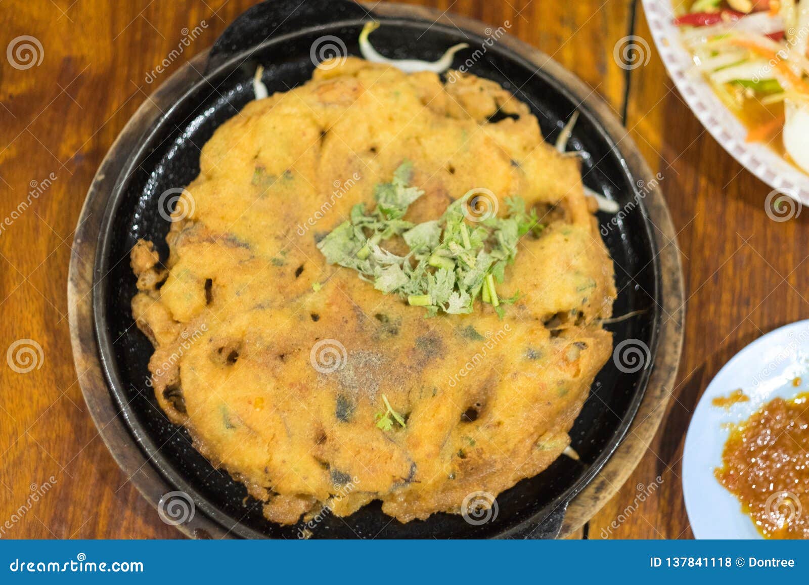 Crispy Thai Mussel Omelet stock photo. Image of culture 137841118