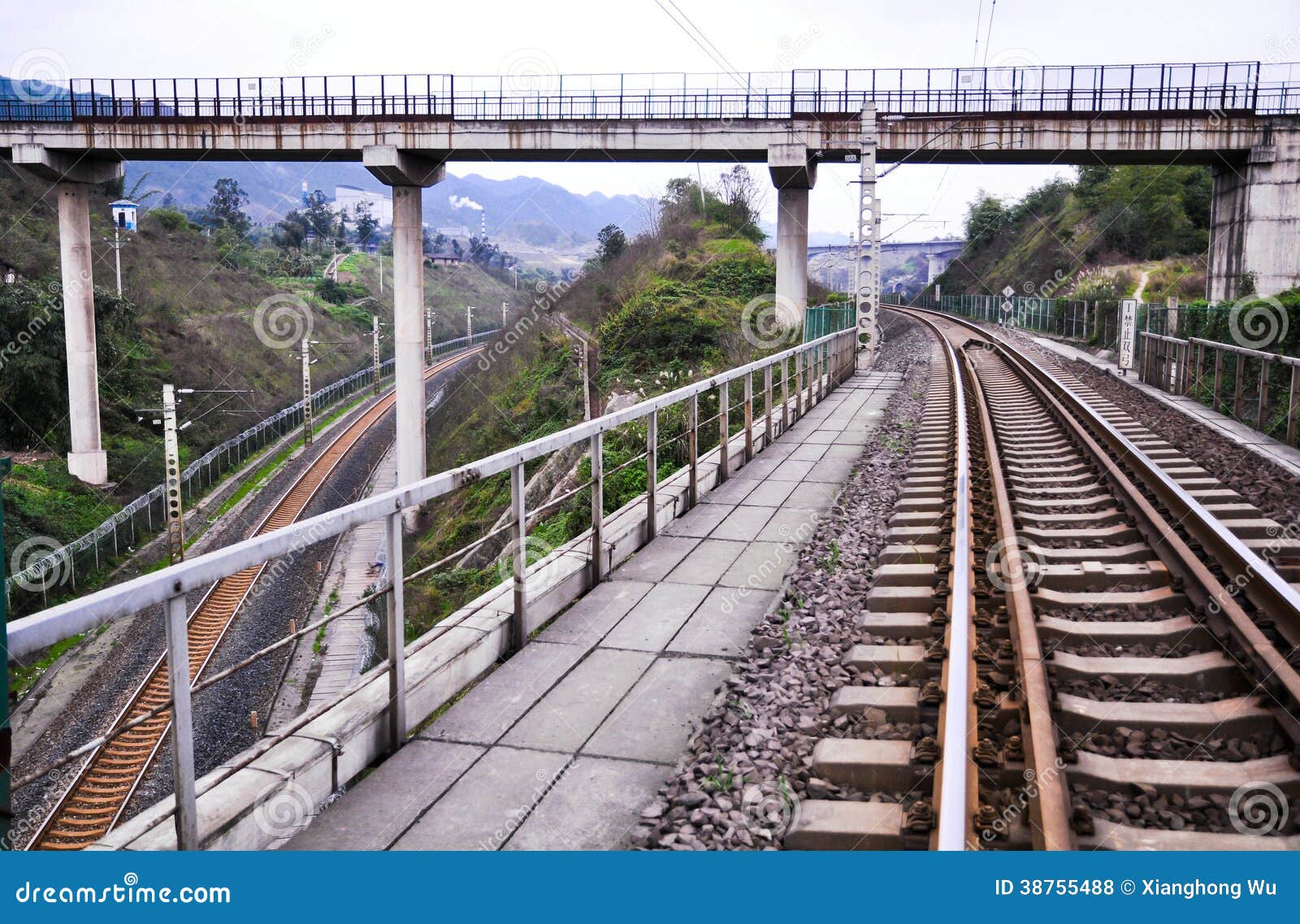 the crisscross railway tracks