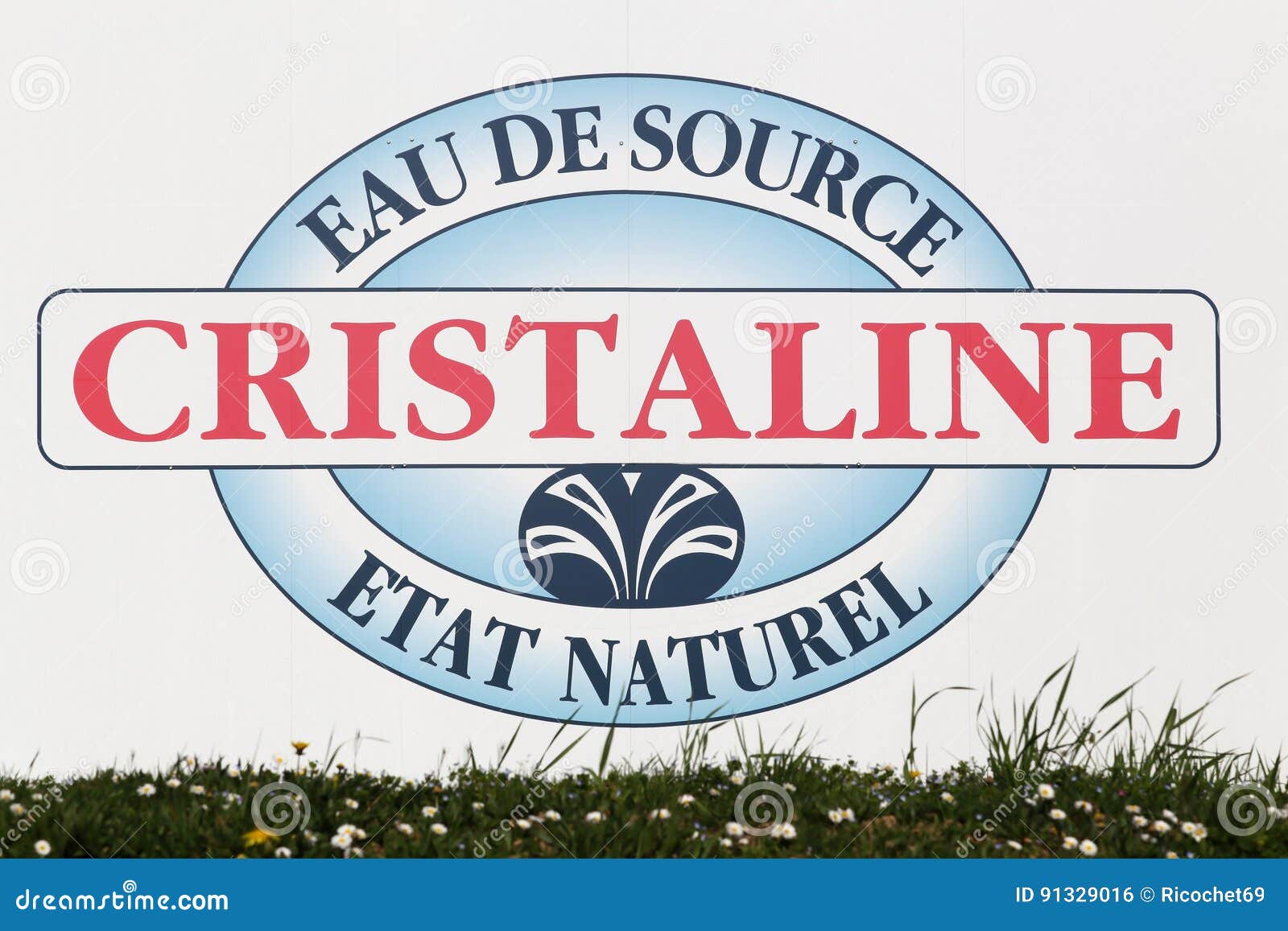 Cristaline Water Logo on a Wall Editorial Photo - Image of french