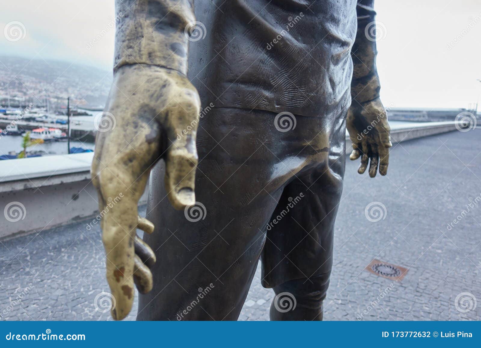 Cristiano Ronaldo Statue In Funchal Madeira In Front Of Cr7