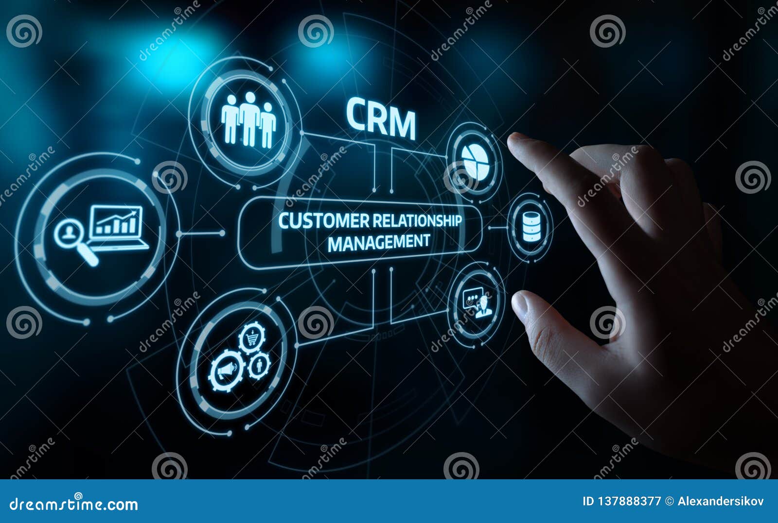 crm customer relationship management business internet techology concept