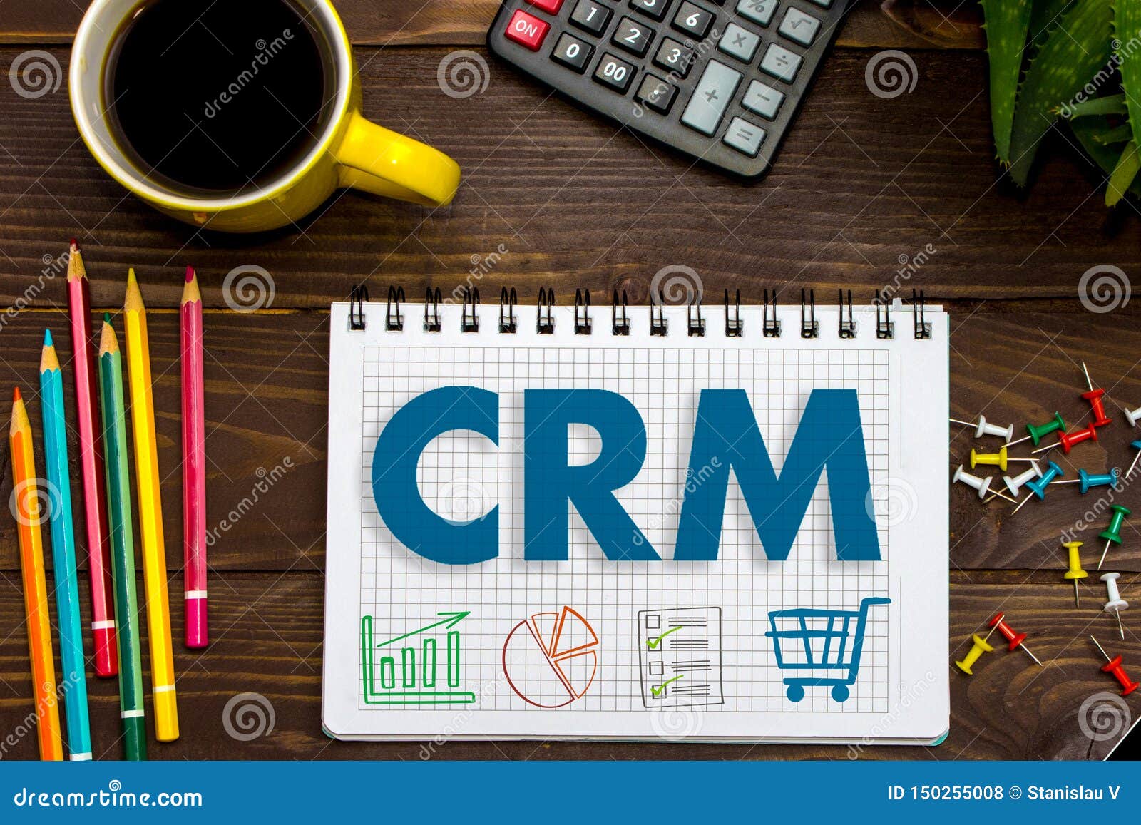 Crm Customer Relationship Management Tablet On The Office Desk