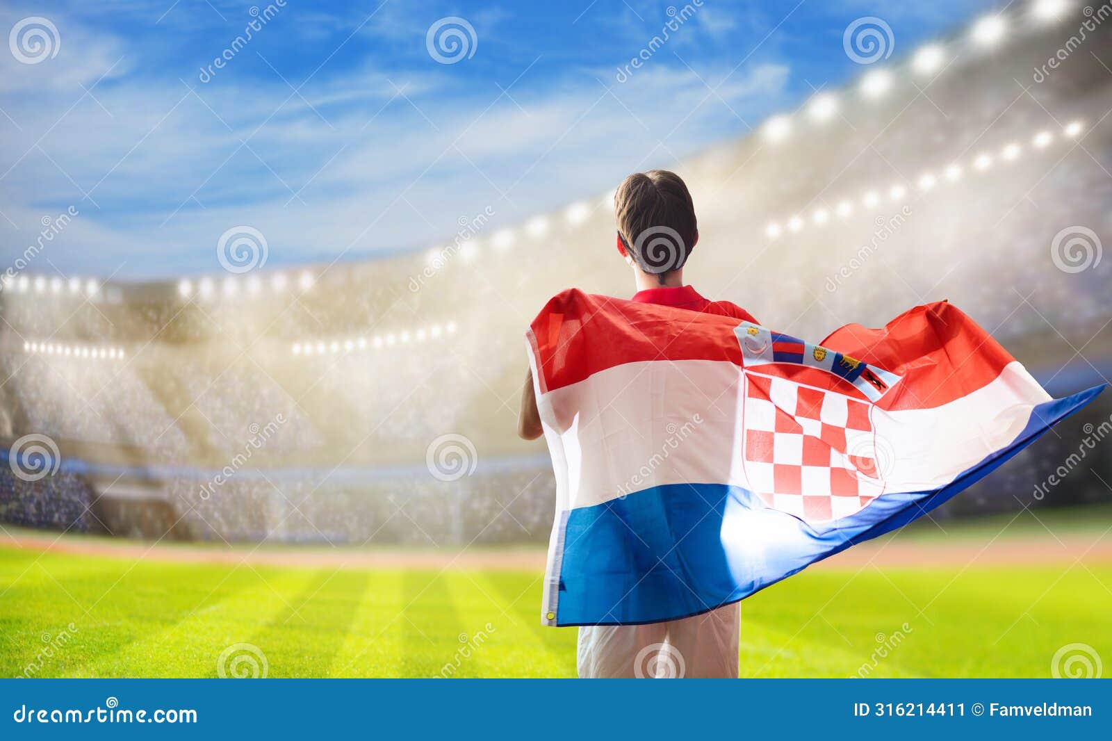 Croatia Football Team Supporter on Stadium Stock Image - Image of play ...