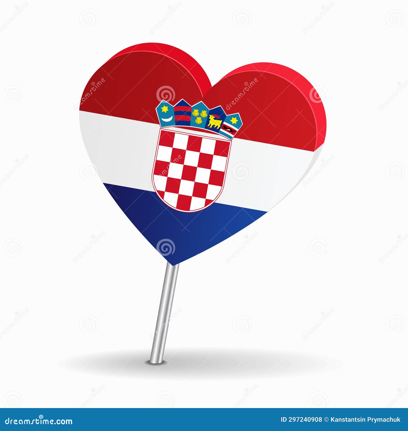 Croatian Flag Heart-shaped Map Pointer Layout. Vector Illustration ...