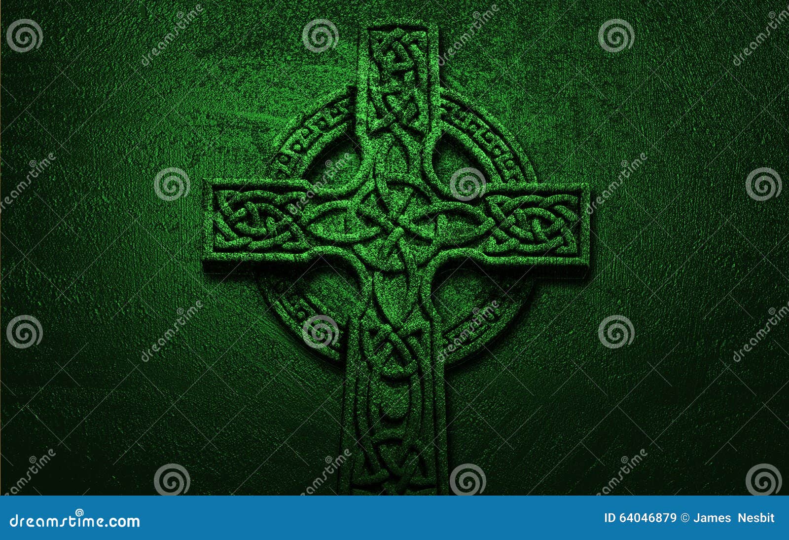 Croce Celtica Su Fondo Verde Immagine Stock Immagine di erba