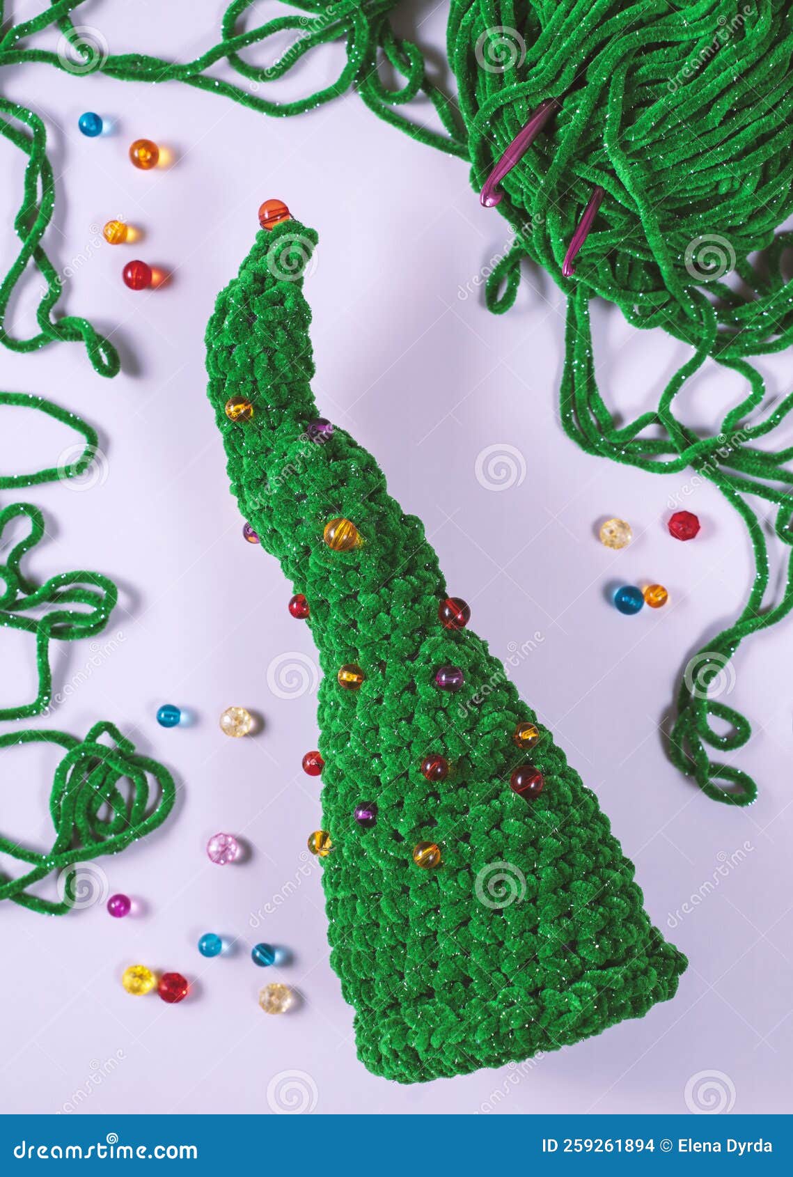 Crochet Green Yarn Christmas Tree Stock Photo Image of home, nostalgic 259261894