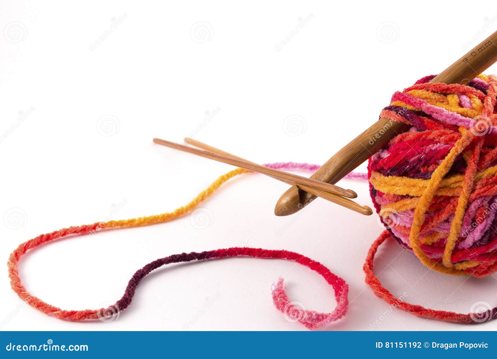 Crochet Hooks and Yarn Ball Stock Photo Image of ball, homemade 81151192
