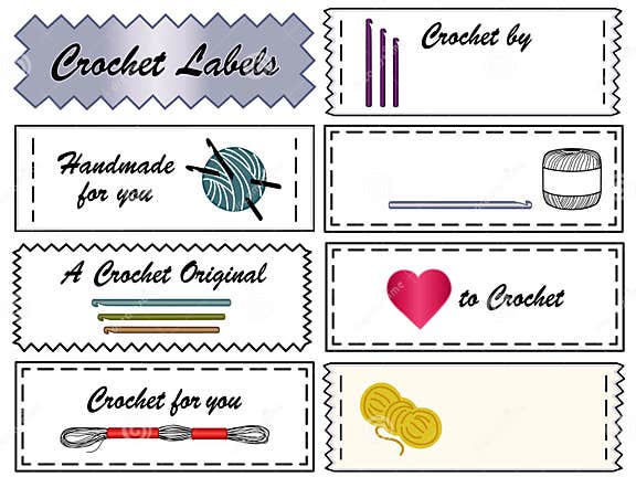 Crochet Labels stock vector. Illustration of embroidery - 21657372