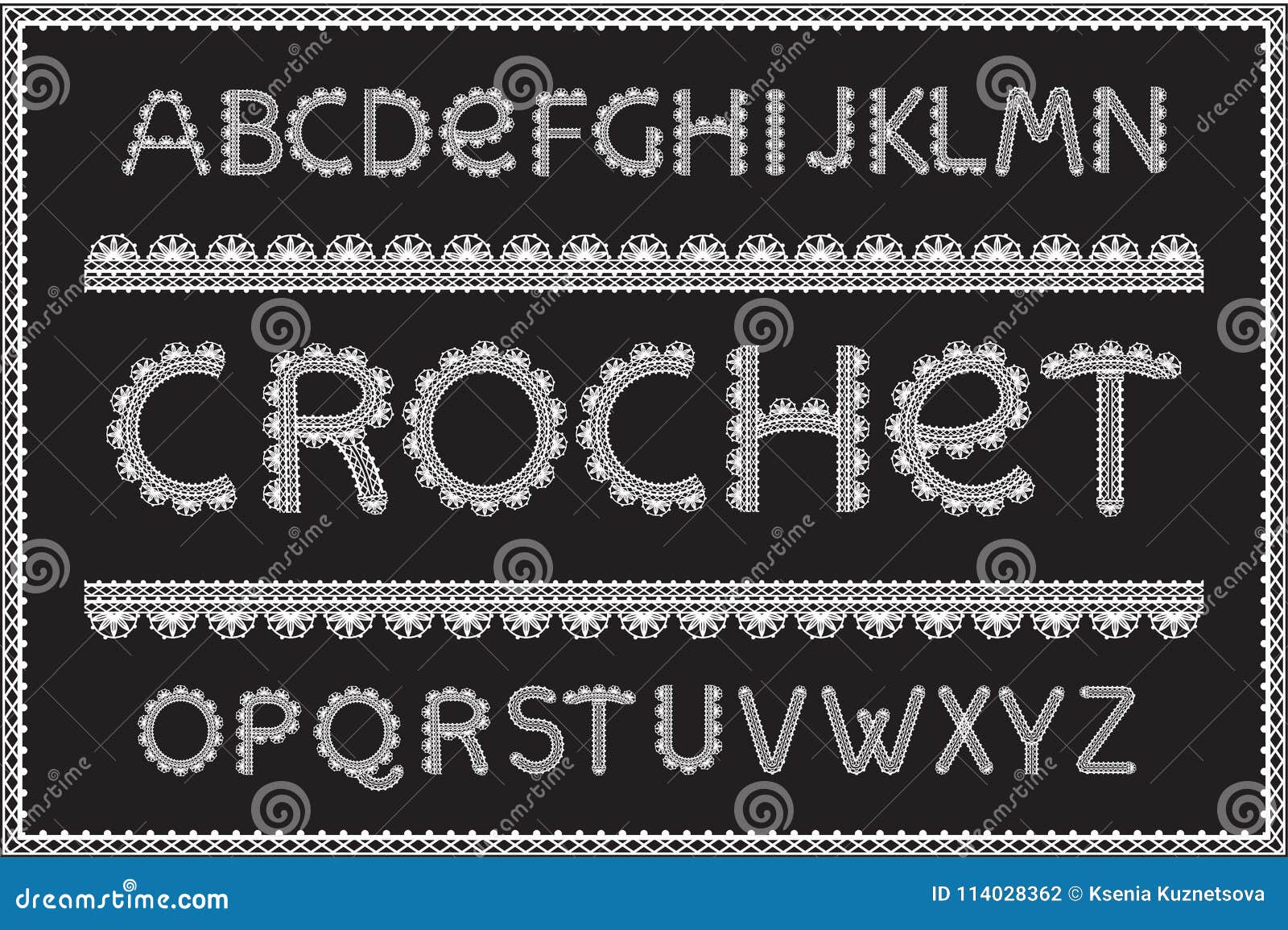 Crochet letters set stock vector. Illustration of domestic 114028362