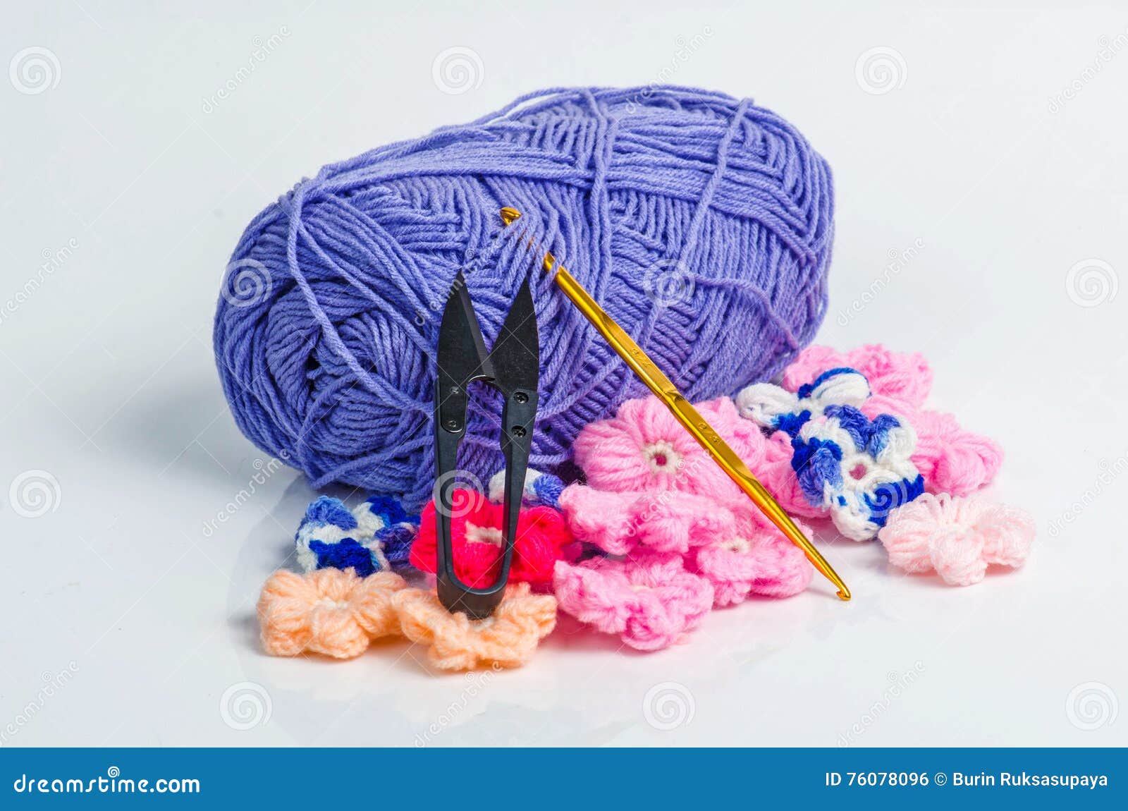 Crochet materials. stock photo. Image of design, soft 76078096