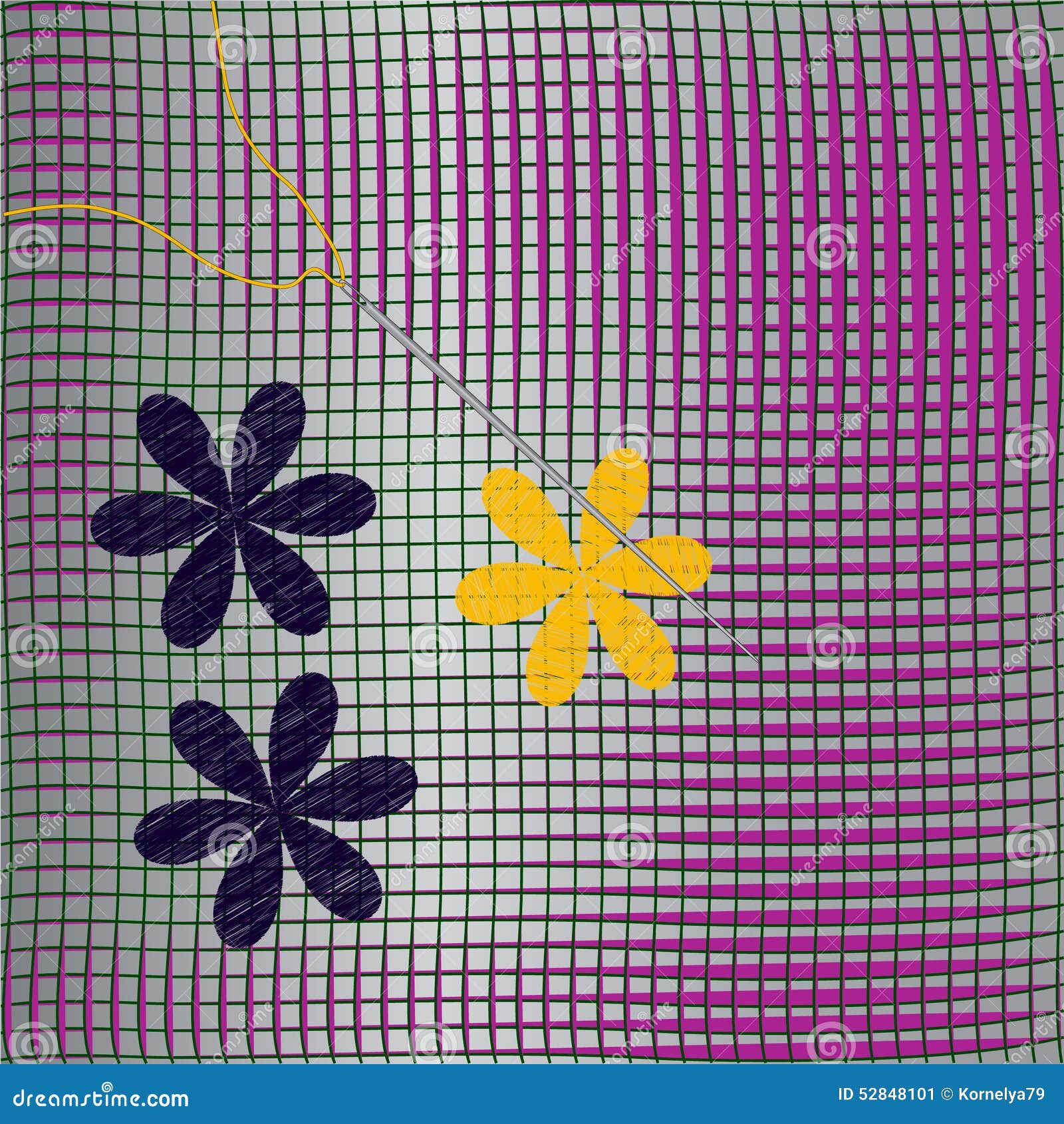 Crocheted flowers stock vector. Illustration of flowers 52848101