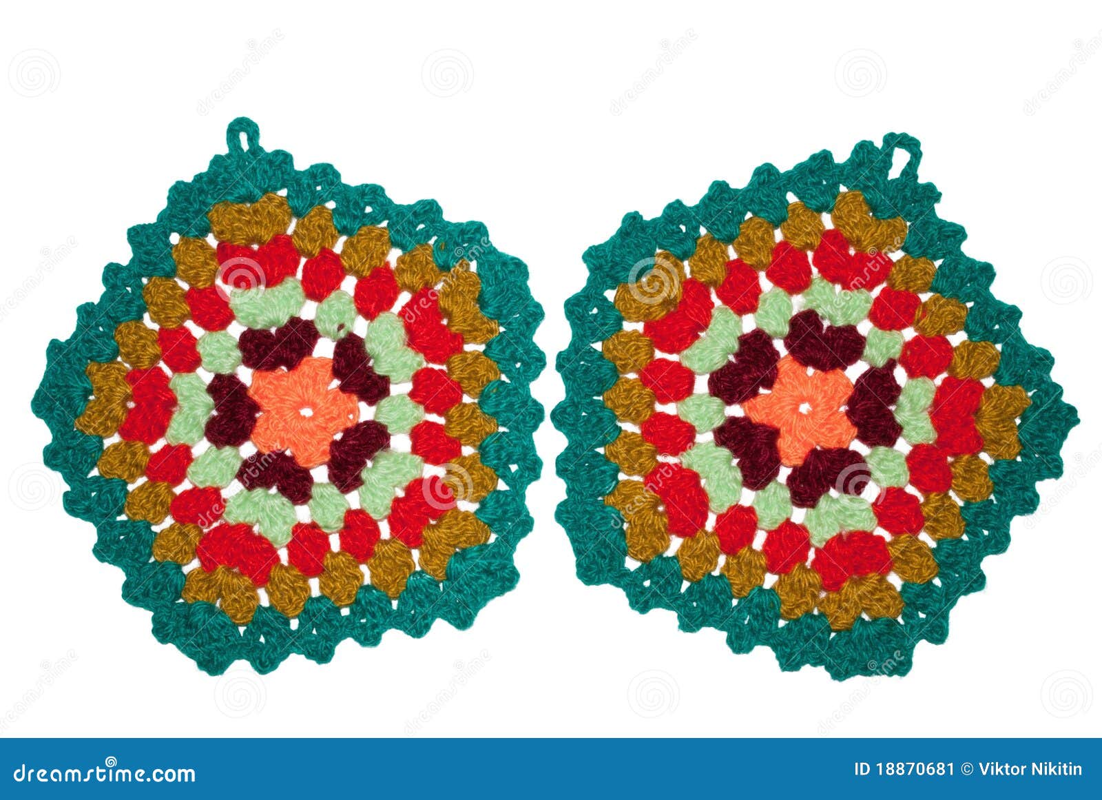 Crocheted potholders stock image. Image of isolated, kitchen 18870681