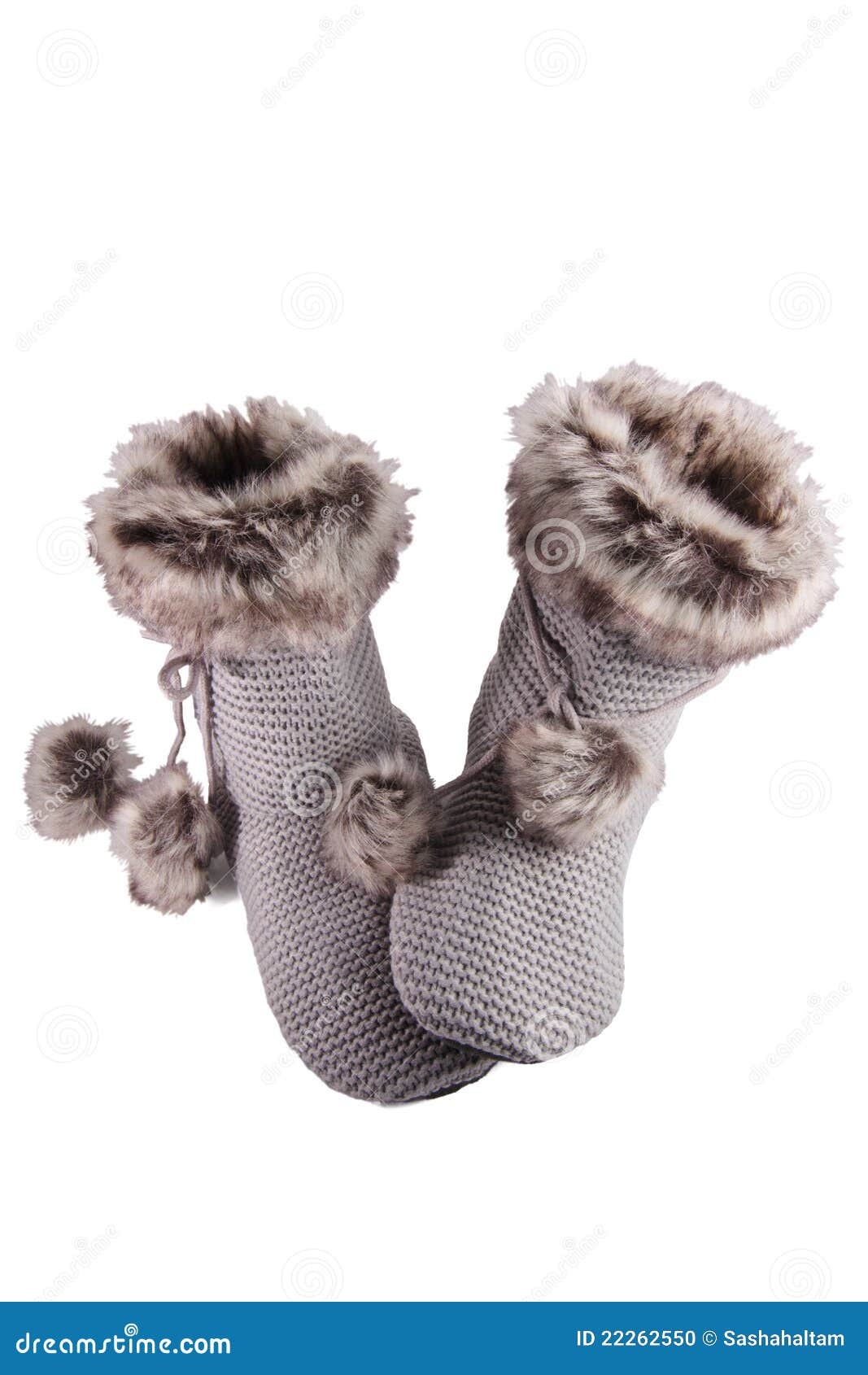 Crocheted ugg boots stock photo. Image of female, pompom - 22262550