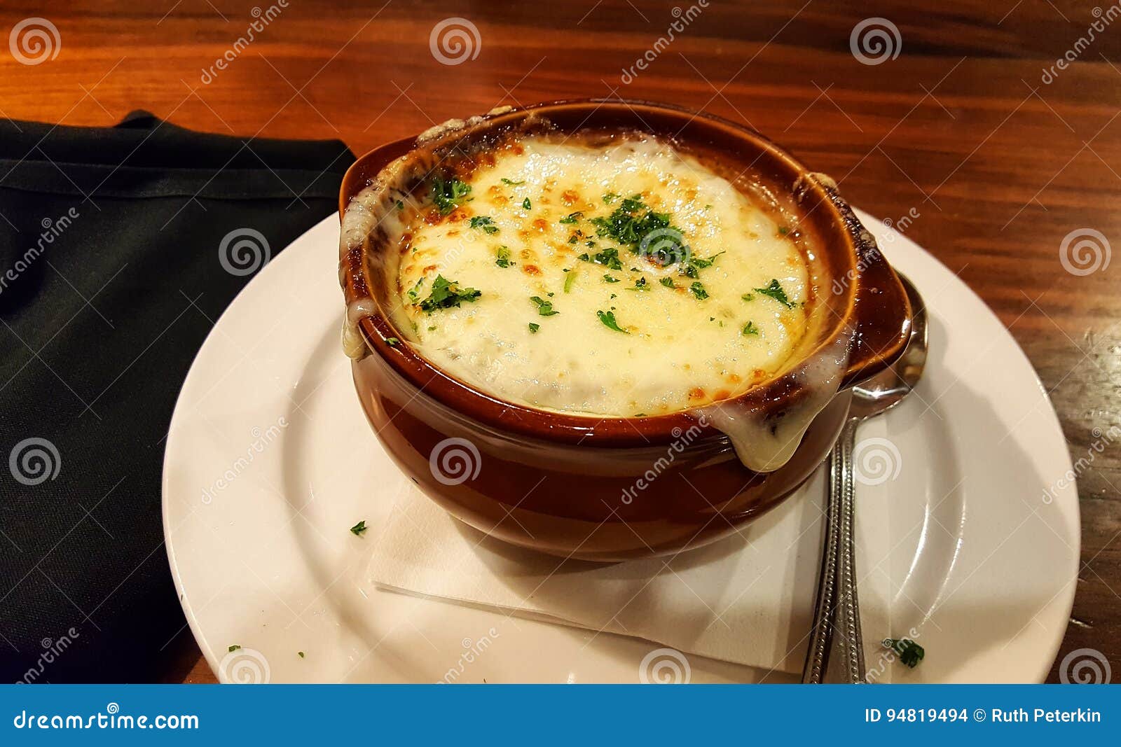 crock of french onion soup