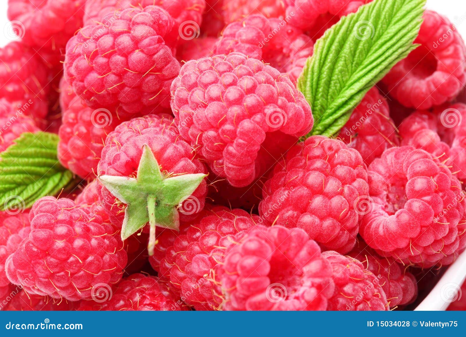 crockery with raspberries.
