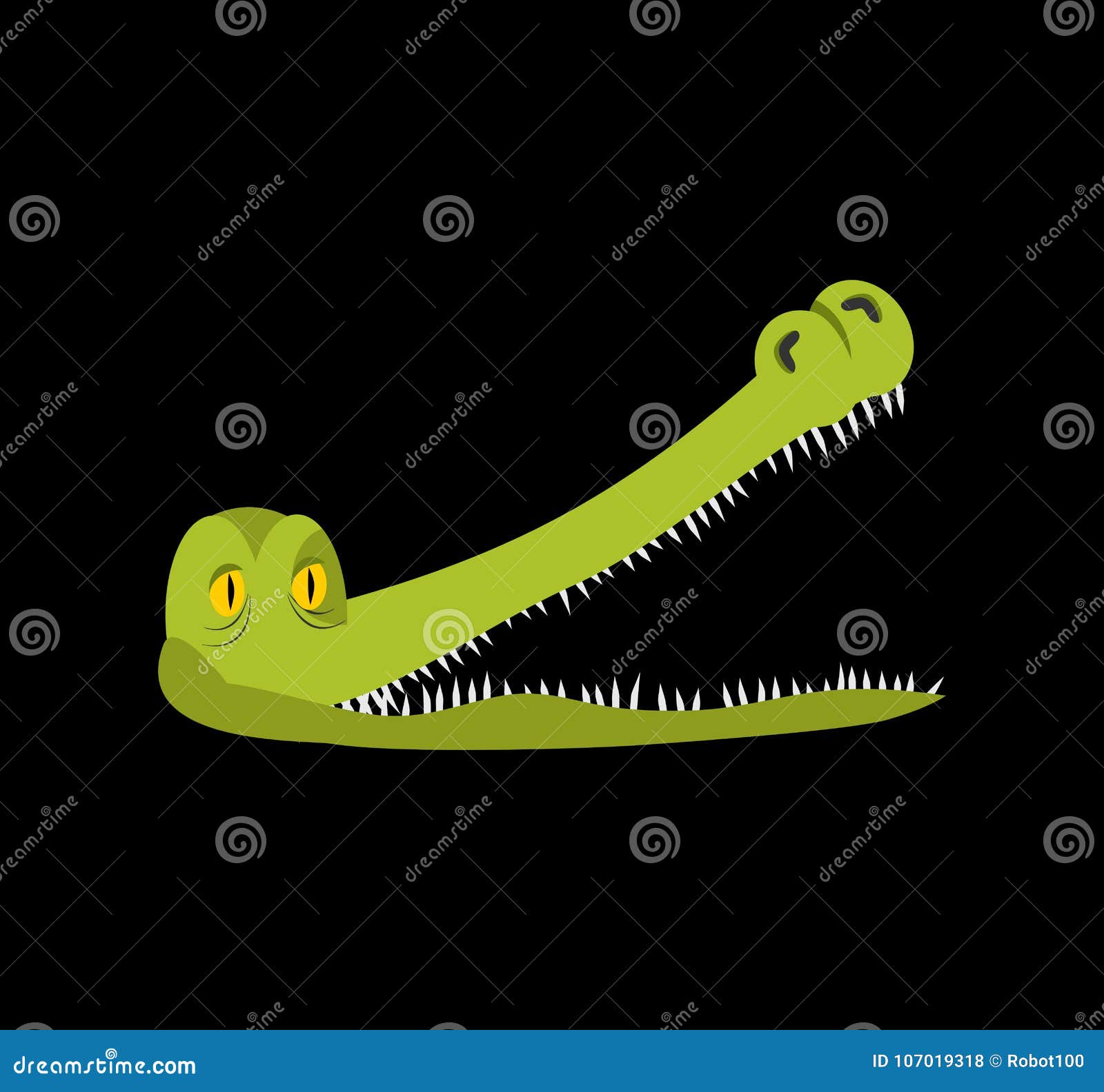 Download Crocodile Head Isolated. Alligator Is An Open Mouth ...