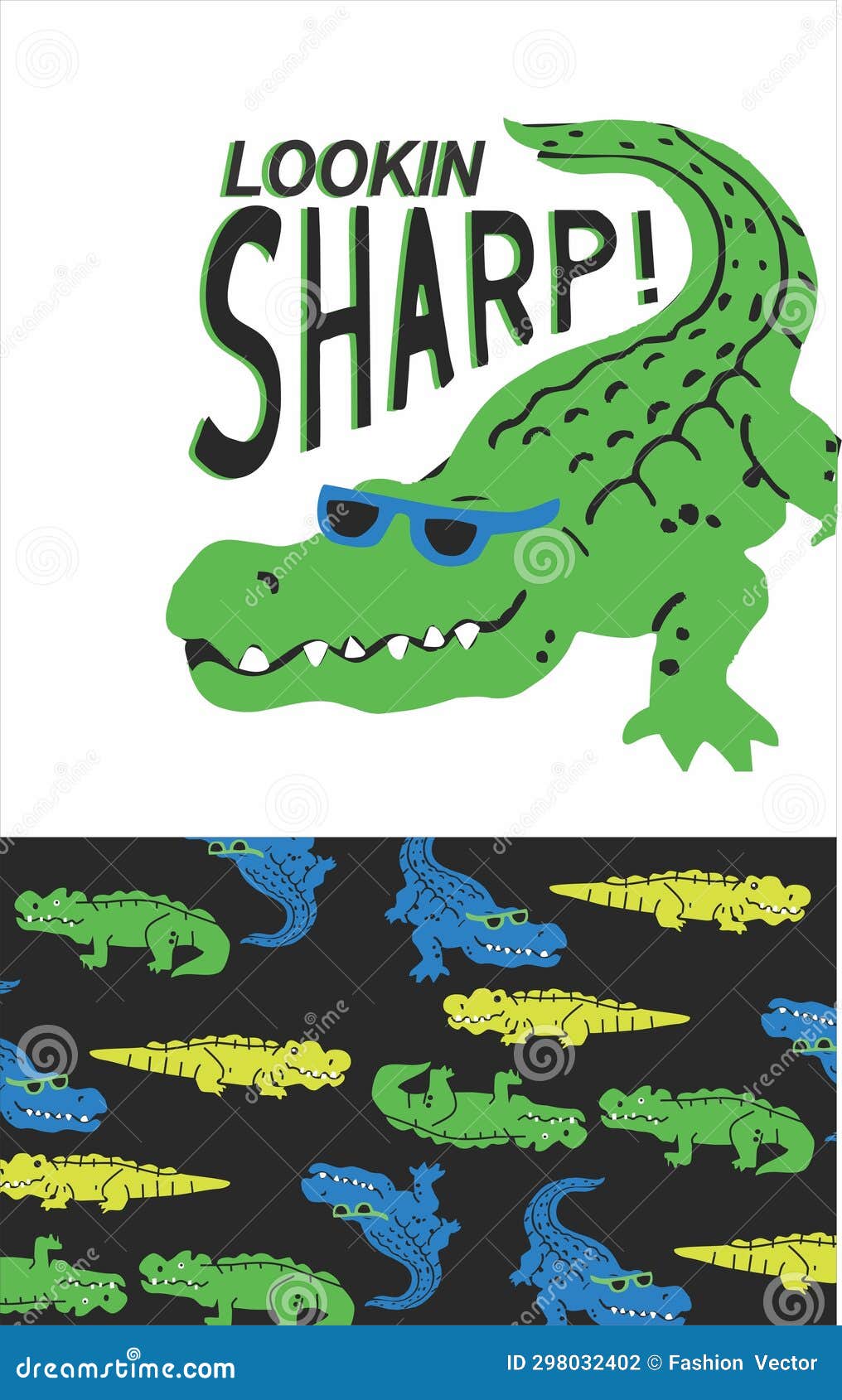 crocodile lookin sharp print  art