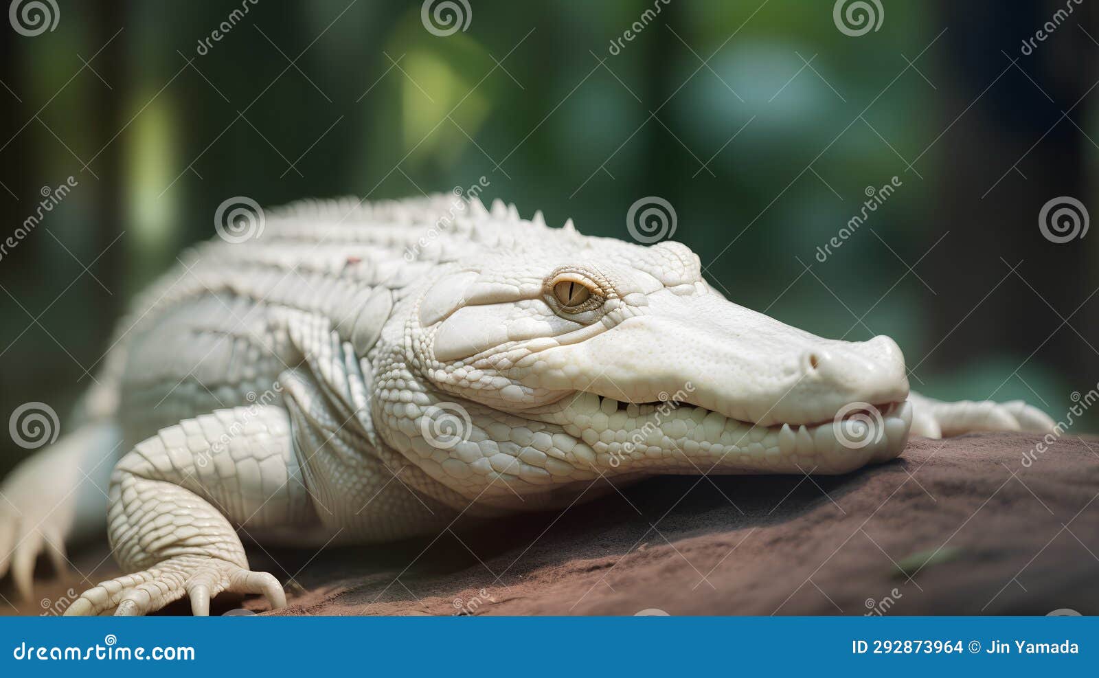 Crocodile in the Natural Habitat. Crocodile Portrait Stock Illustration