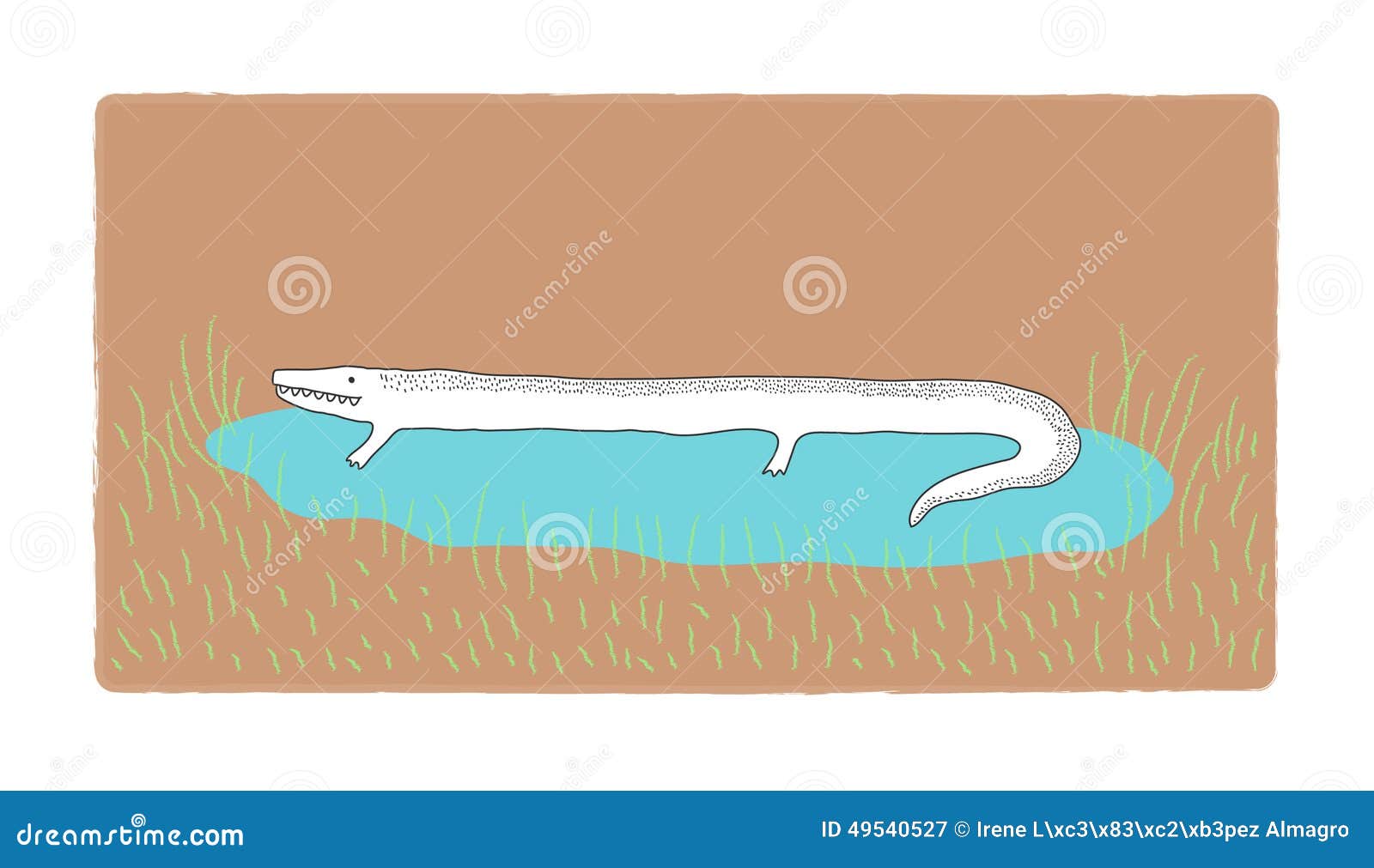 Crocodile in a River Illustration Stock Vector Illustration of aquatic, predator 49540527