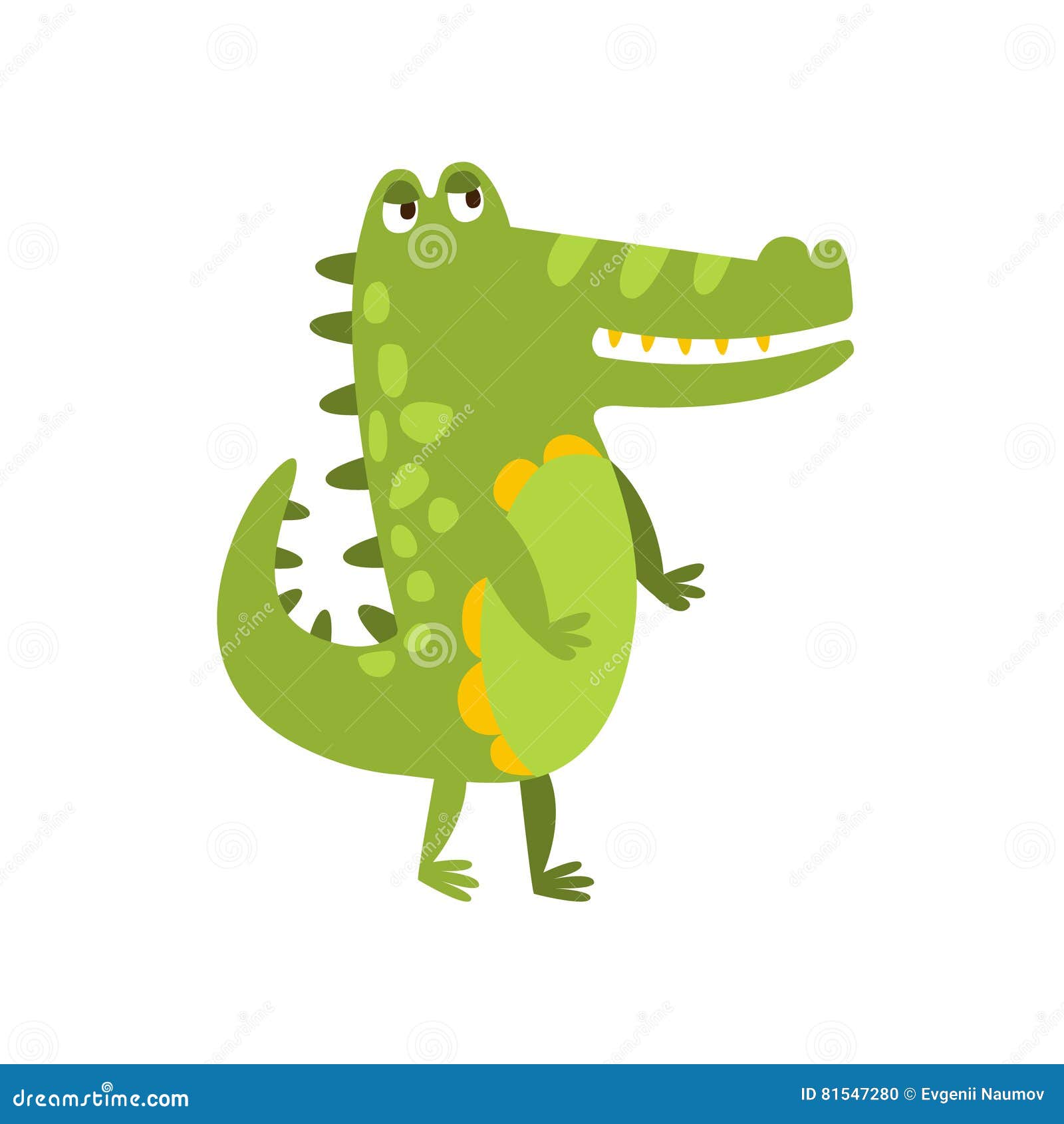 Crocodilo Réptil Personagem Animal Ilustração Desenho Animado