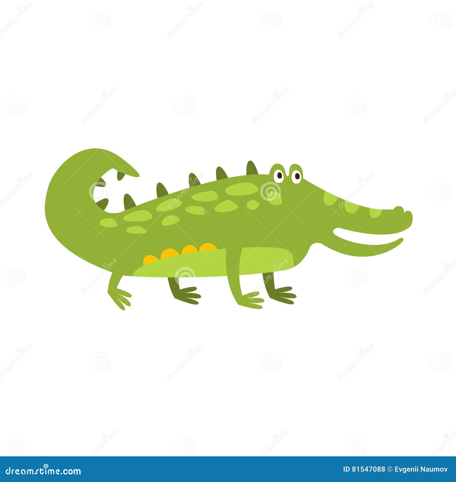 Crocodilo Réptil Personagem Animal Ilustração Desenho Animado