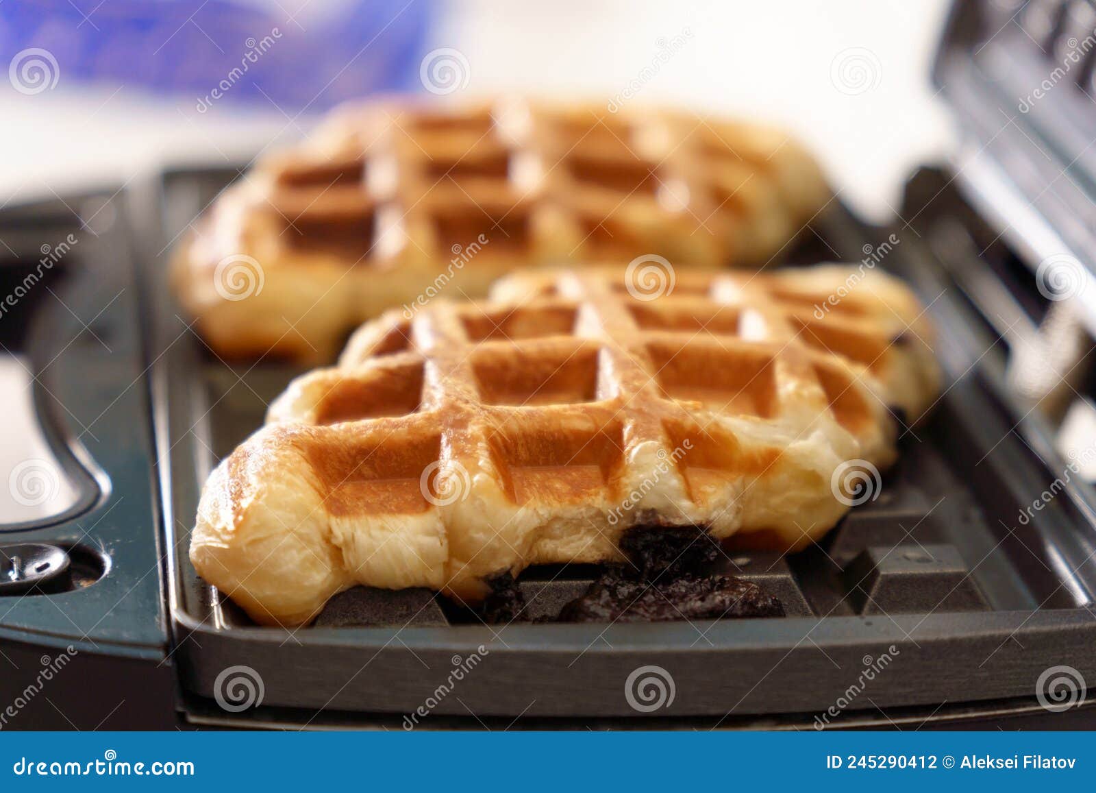 Croffle Croissant and Waffle. Soft and Layered Croissant Dough is
