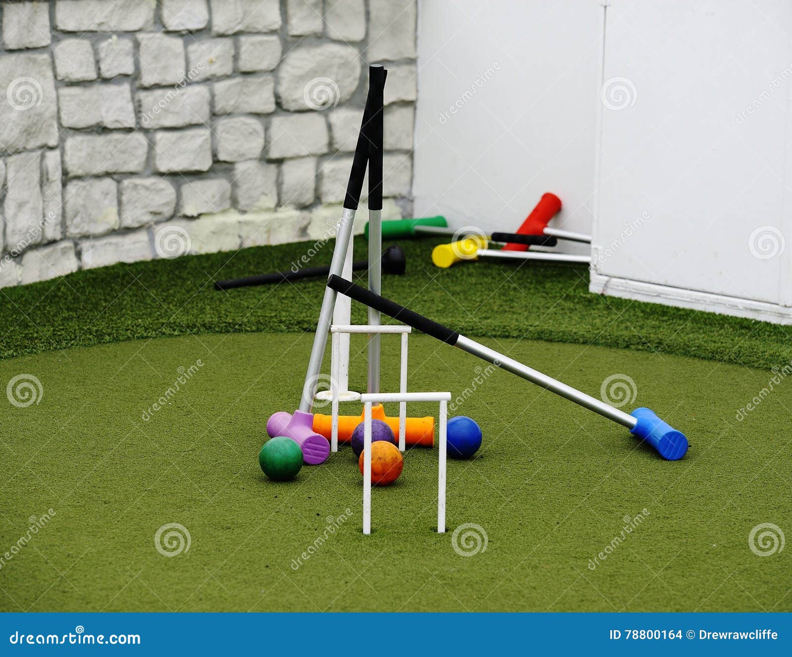 Croguet equipment stock photo. Image of purple, green 78800164