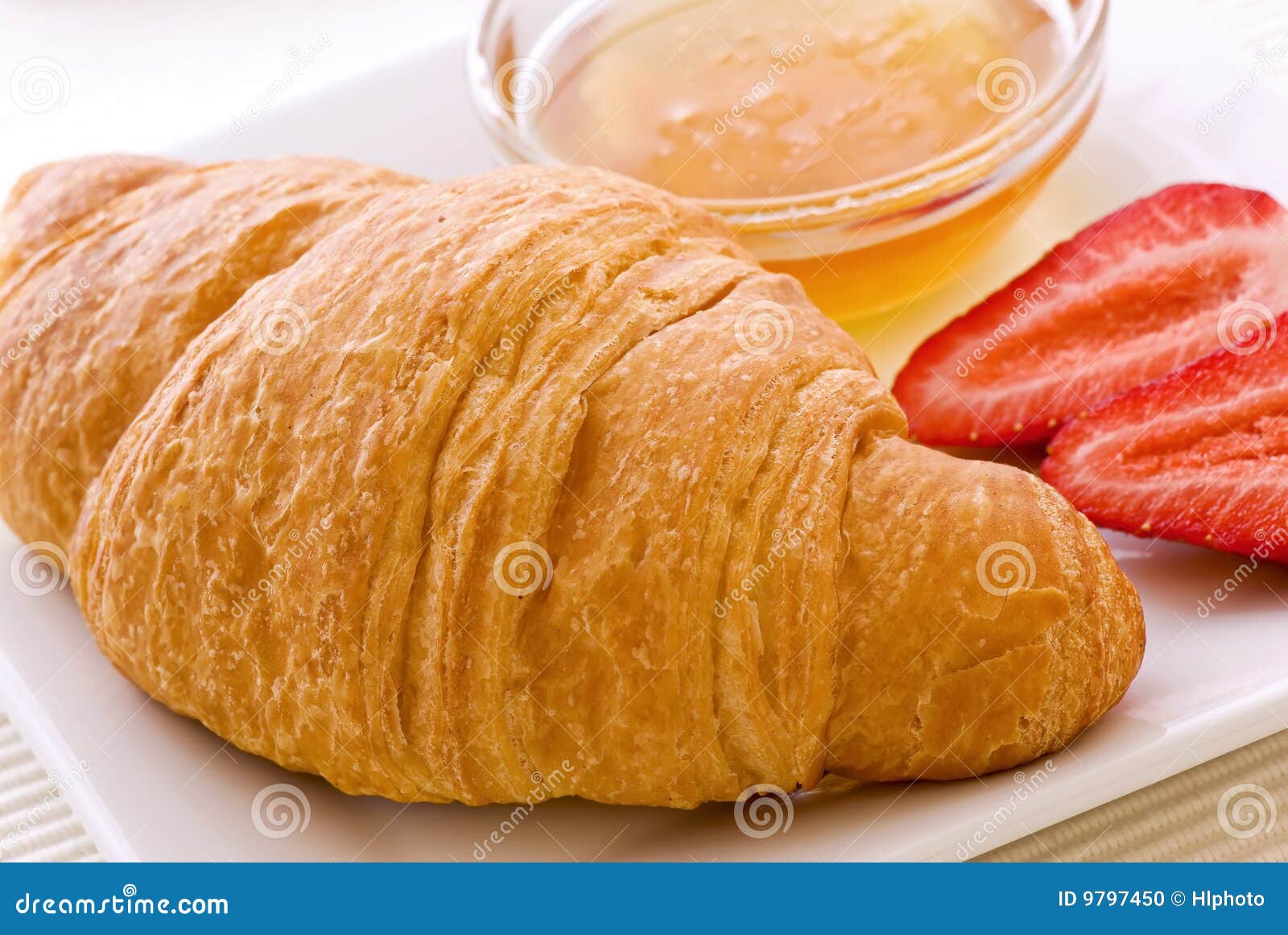 Croissant with Honey stock photo. Image of france, dish 9797450
