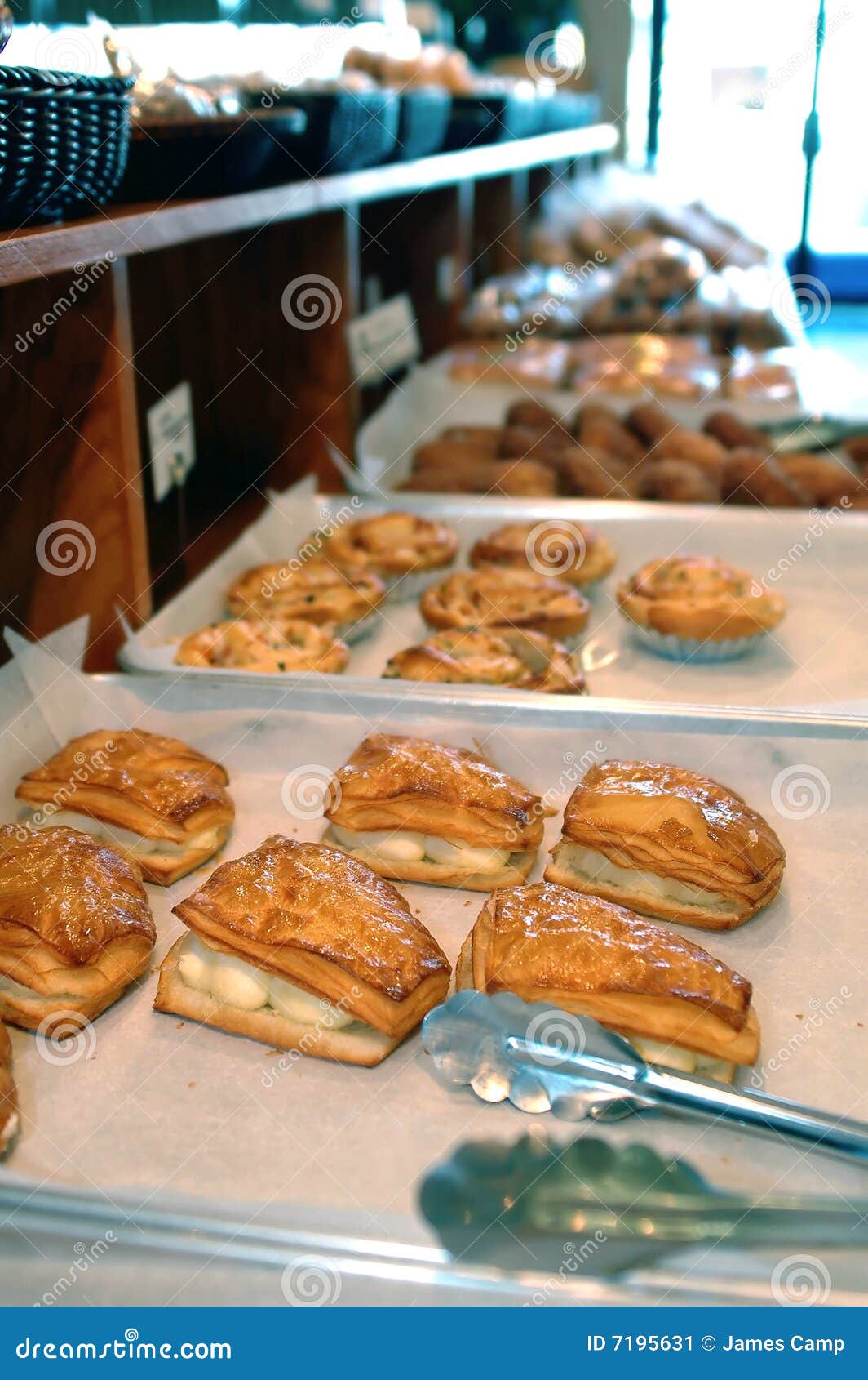 Croissants in a bakery stock image. Image of cookies, cheese 7195631