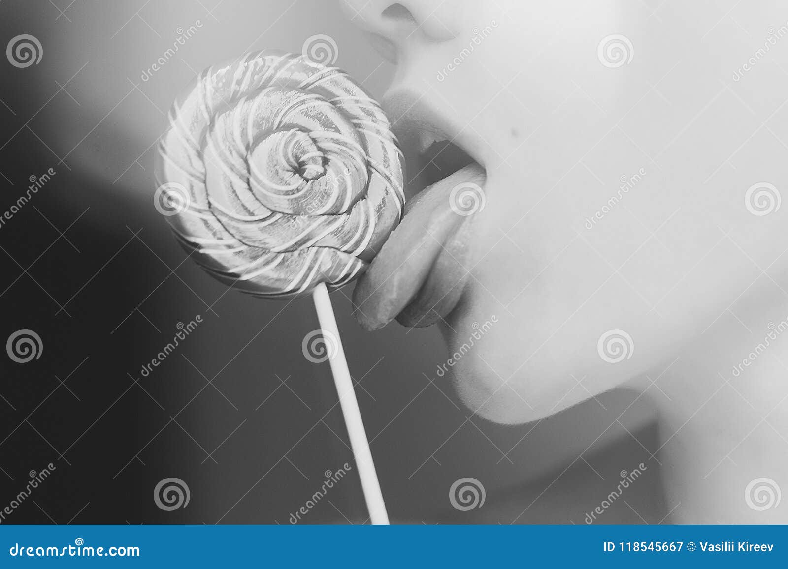Seductive Female Licking Lollipop Stock Image - Image of candy, face ...