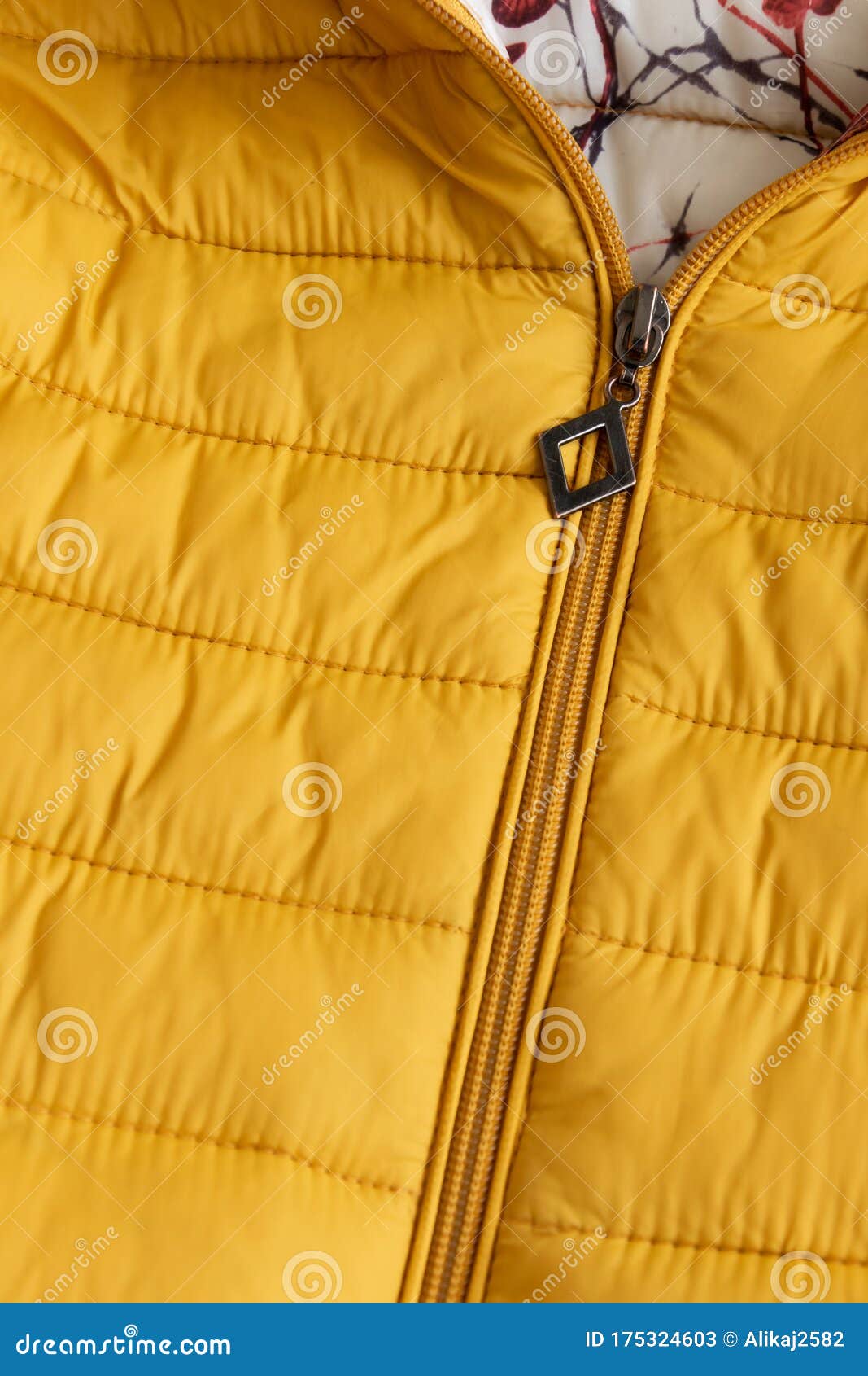 Crop View of Yellow Down Jacket Stock Image - Image of female, sell ...