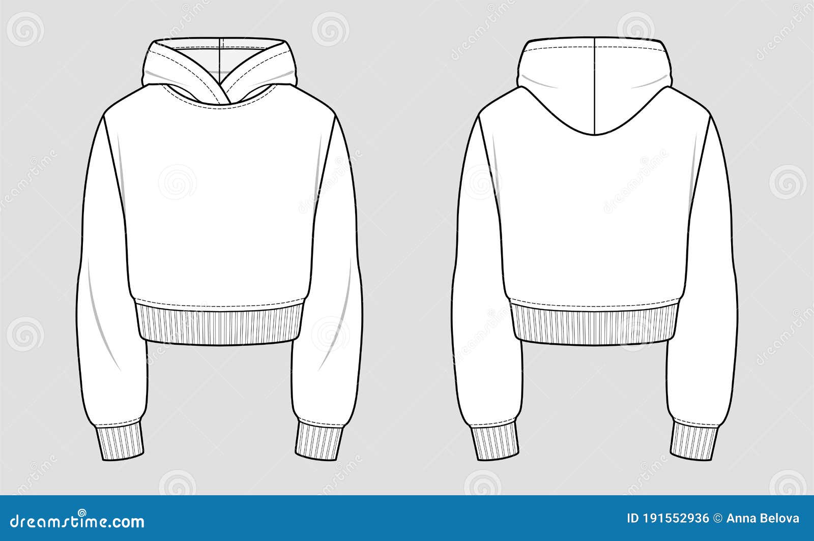 Cropped hoodie sketch stock vector. Illustration of drooped - 191552936