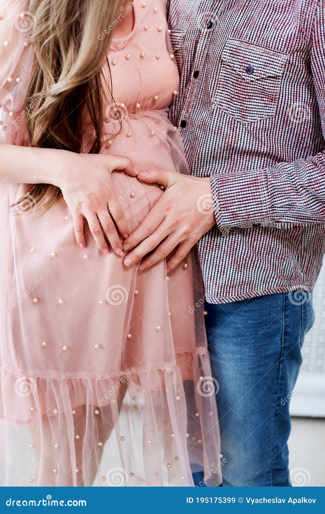 Cropped Image Of Beautiful Pregnant Woman And Her Handsome Husband Stock Image Image Of Birth