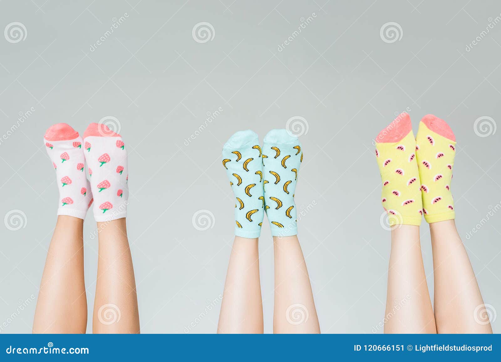 Cropped Image of Female Legs in Different Colorful Socks Stock Image ...