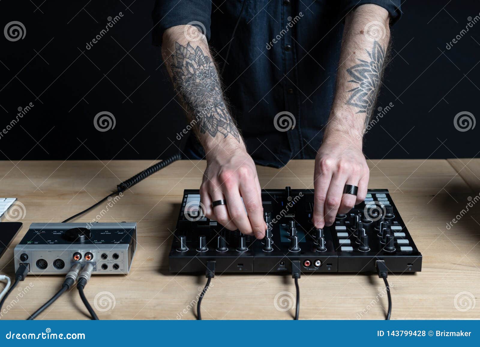 Dj Man Creates Electronic Music in the Studio Stock Image - Image of mixer,  play: 143799483