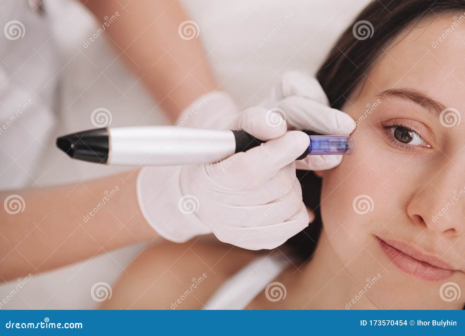 young woman getting facial skincare treatment