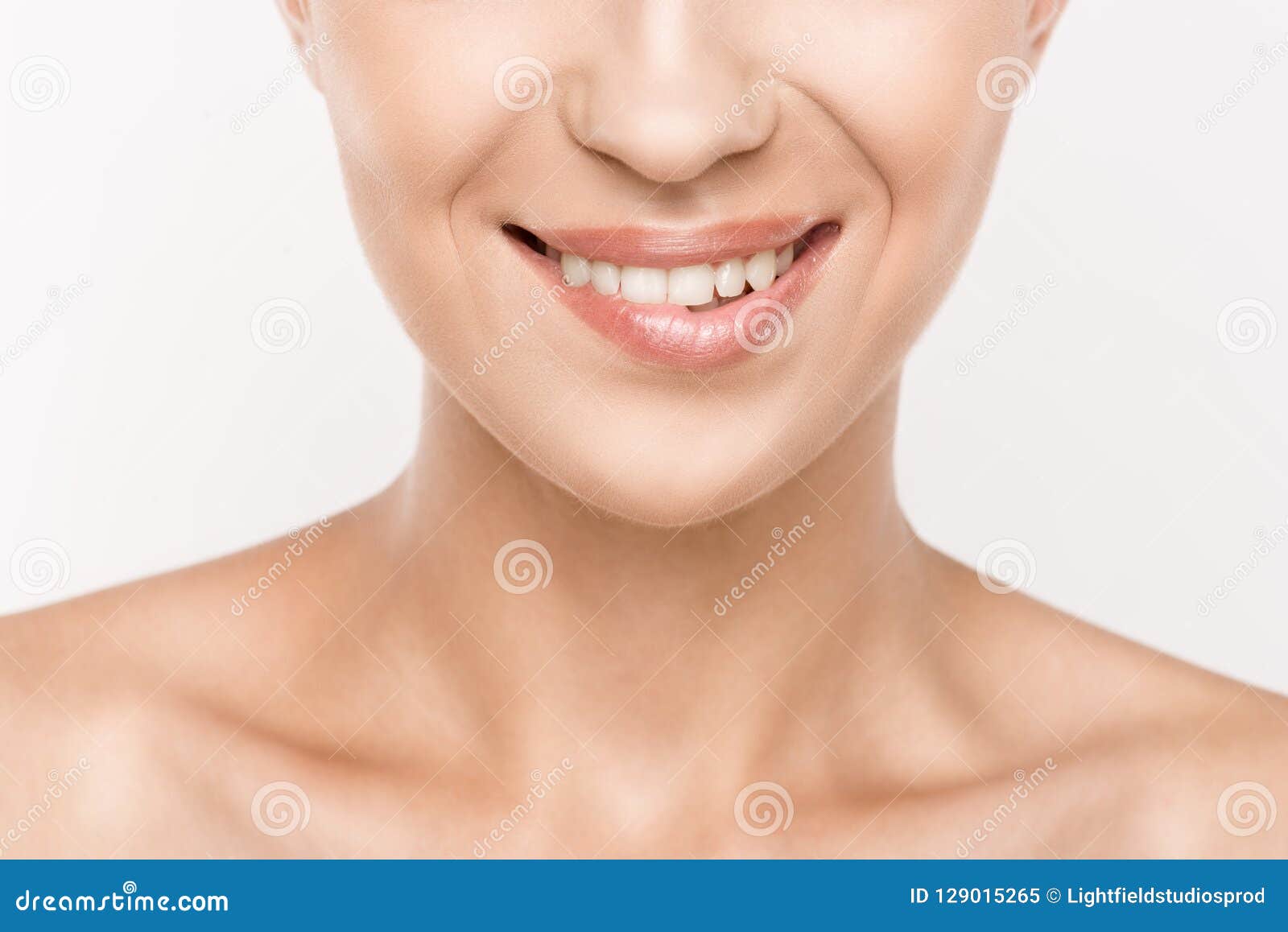 Cropped View Of Beautiful Woman Biting Lip Stock Image